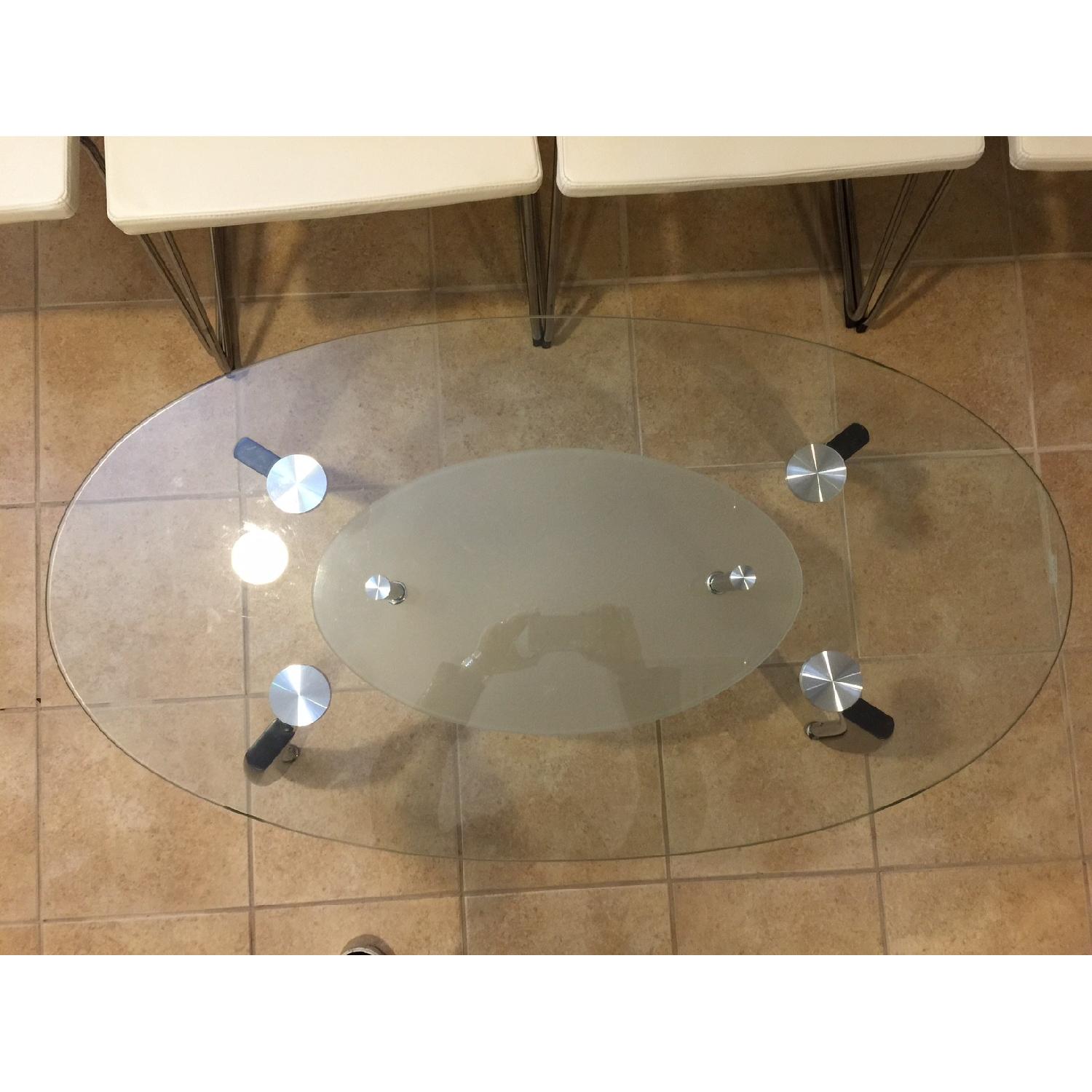 Raymour & Flanigan Glass Coffee Table AptDeco