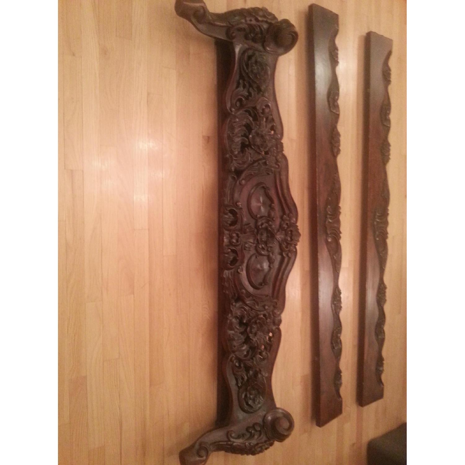 Fabulous & Baroque French Rococo Hand-Carved Mahogany Bed - image-12