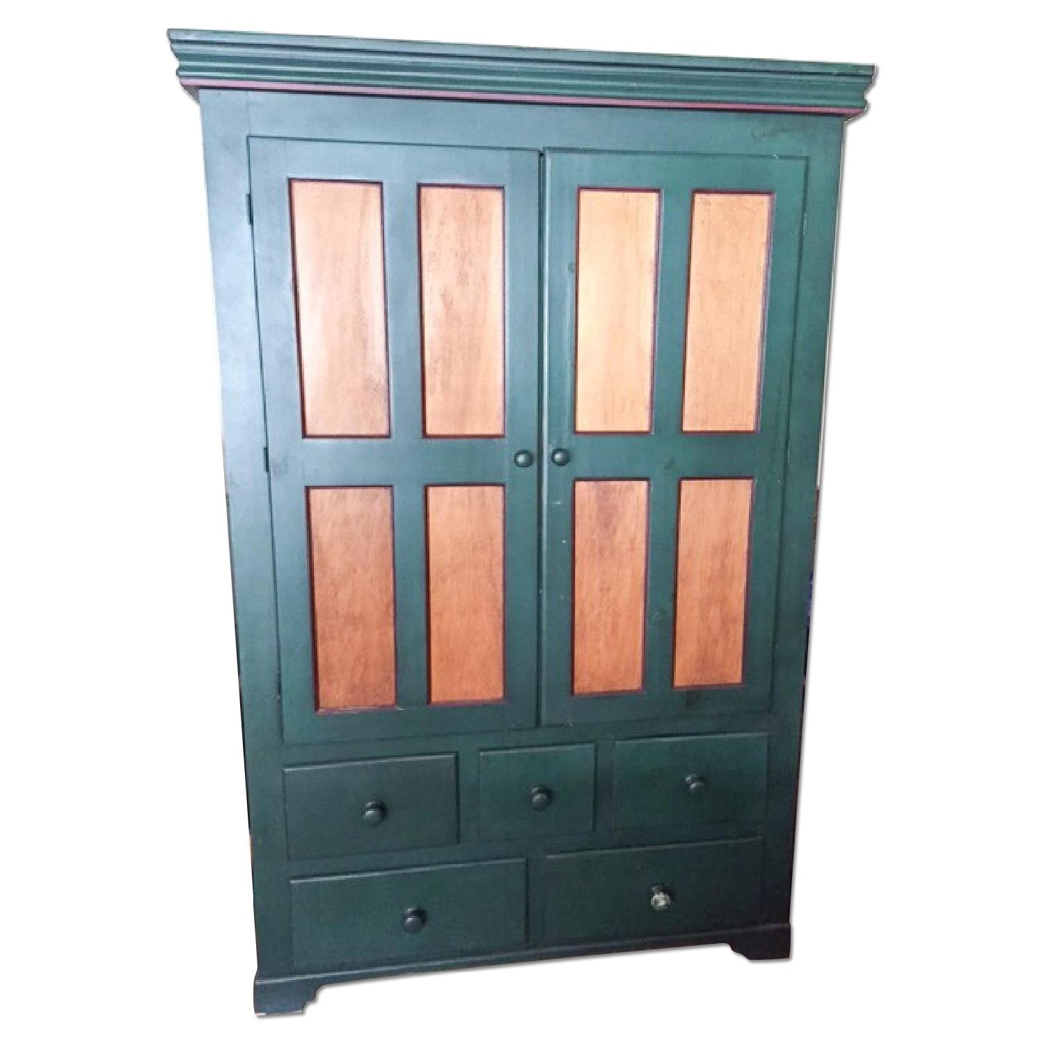 Custom Wood Hand Painted Armoire - image-0