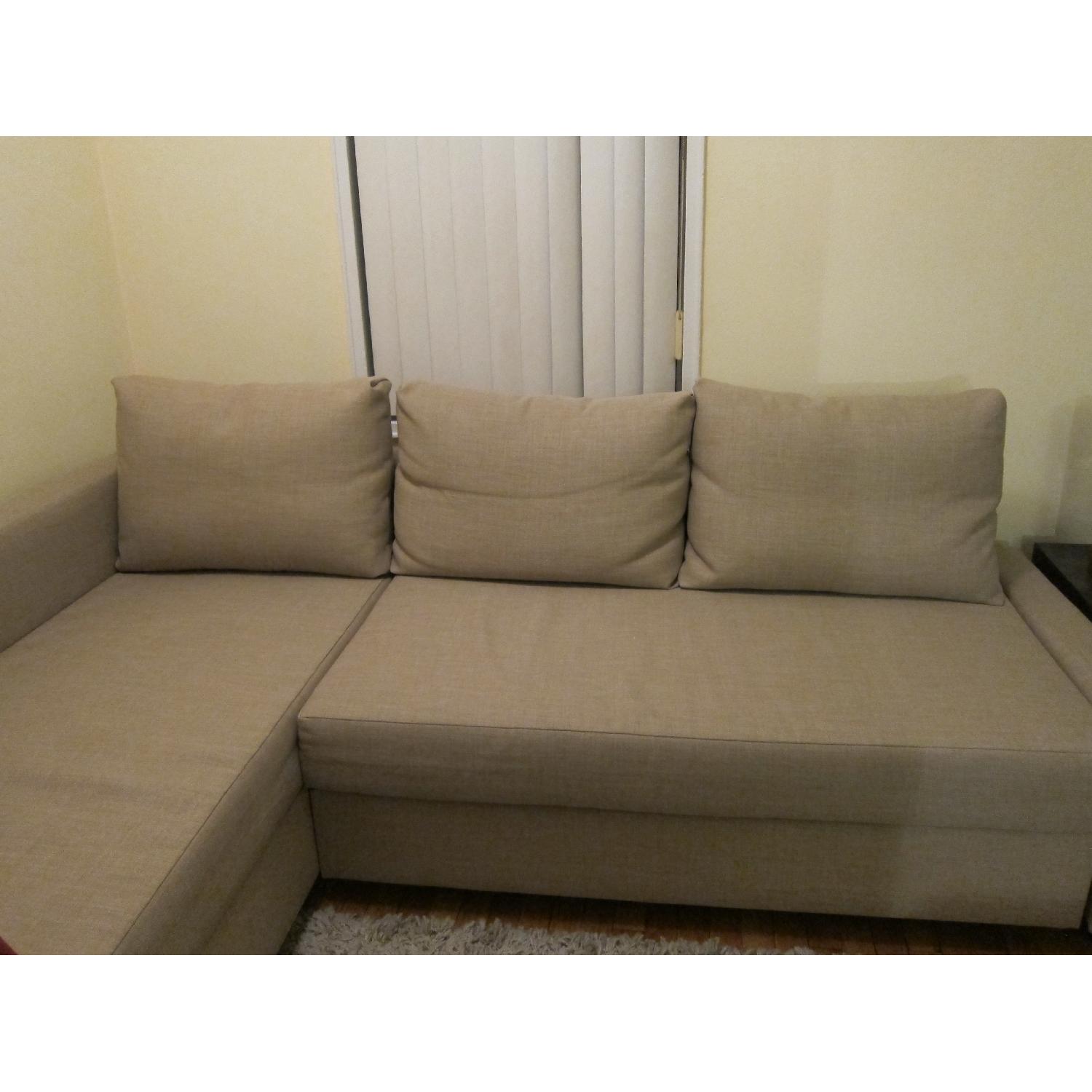 Ikea Beige Sectional Sofa Bed & Storage AptDeco