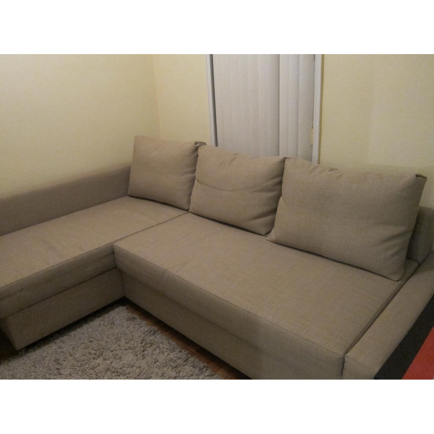 Ikea Beige Sectional Sofa Bed & Storage AptDeco