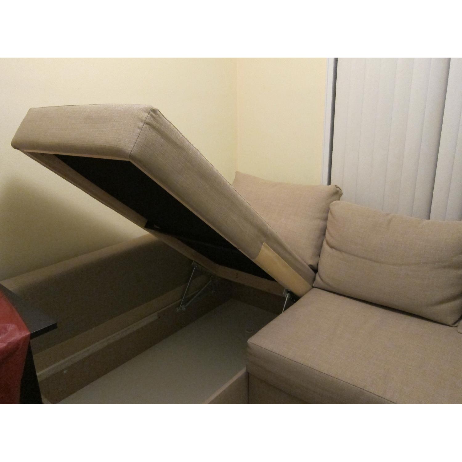 Ikea Beige Sectional Sofa Bed & Storage AptDeco