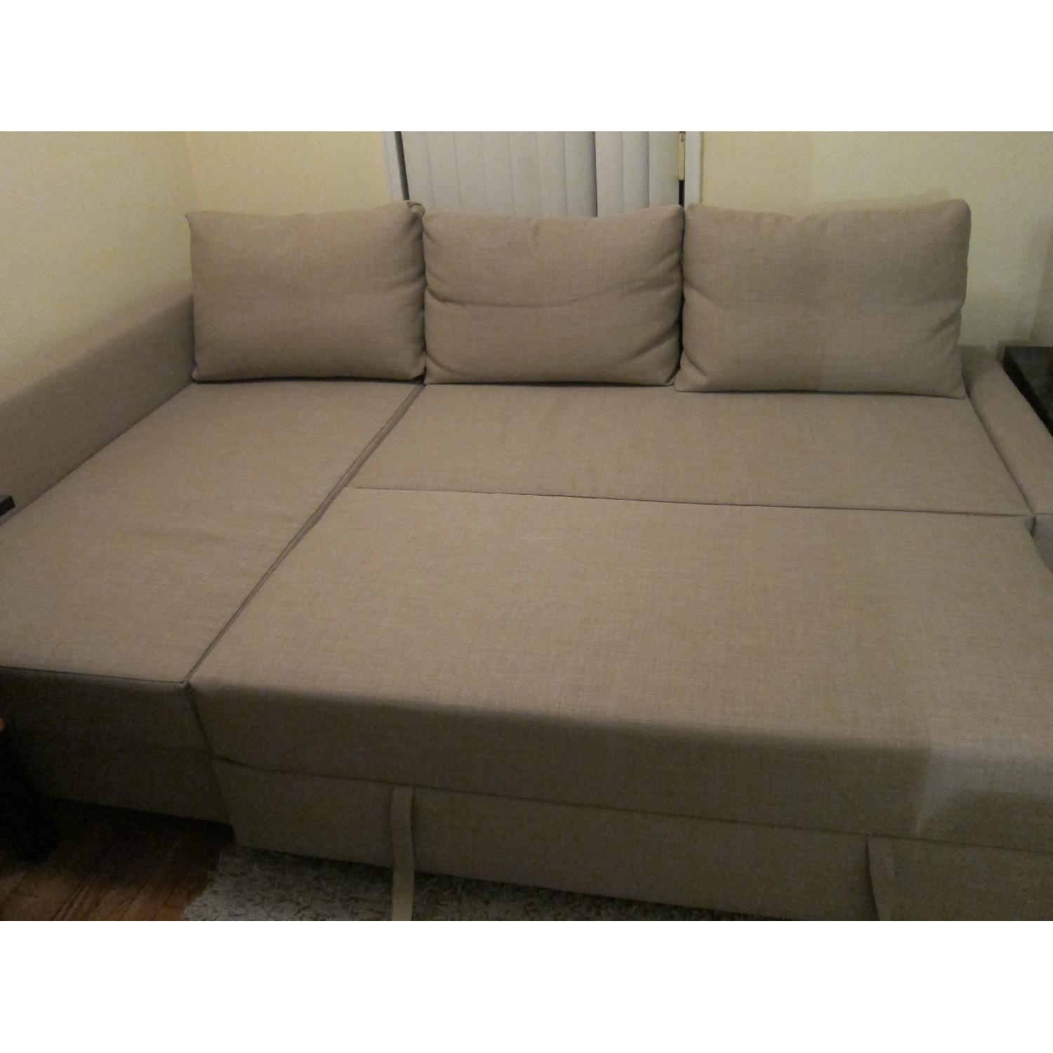 Ikea Beige Sectional Sofa Bed & Storage AptDeco
