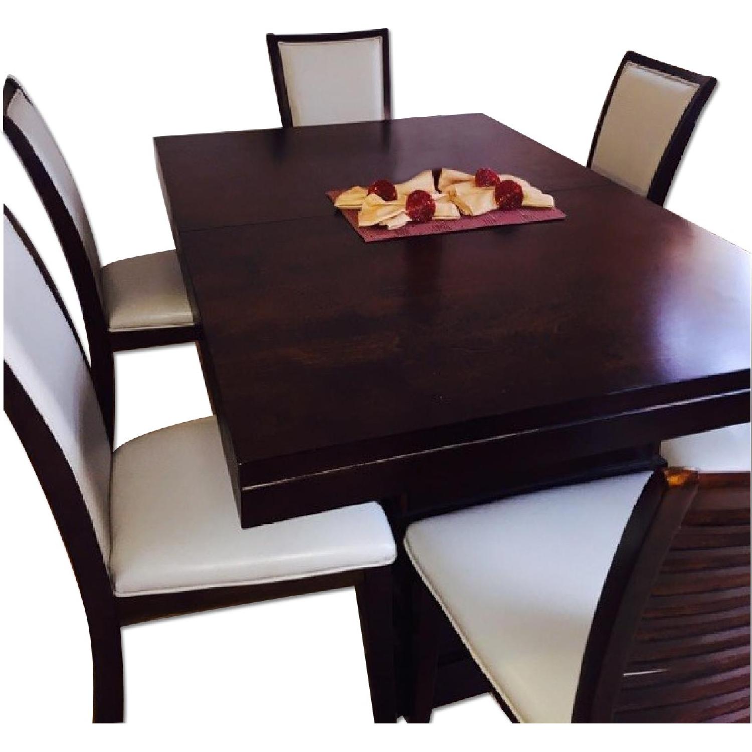 Furniture 7 Piece Cherry Wood Dining Room Set - AptDeco