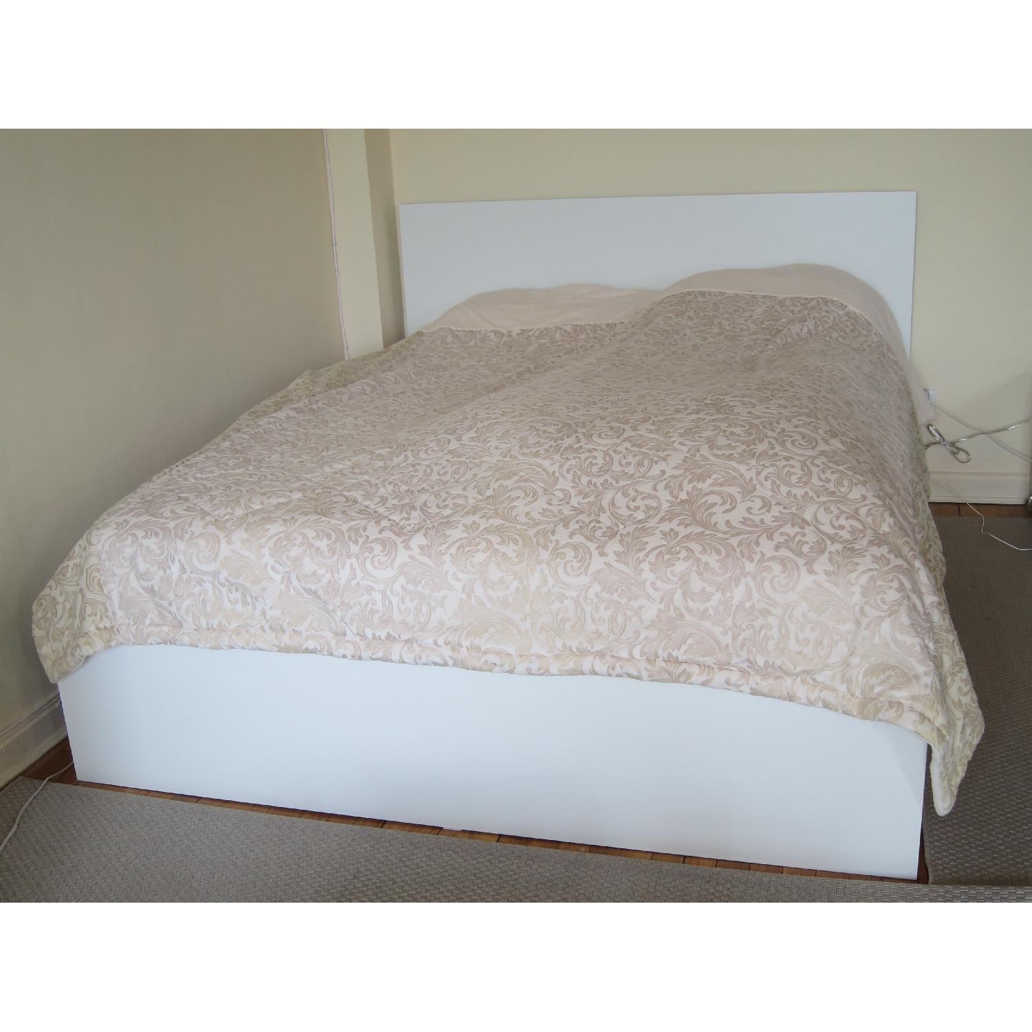 Ikea Queen Size Bed Frame w/ Storage Boxes - image-1