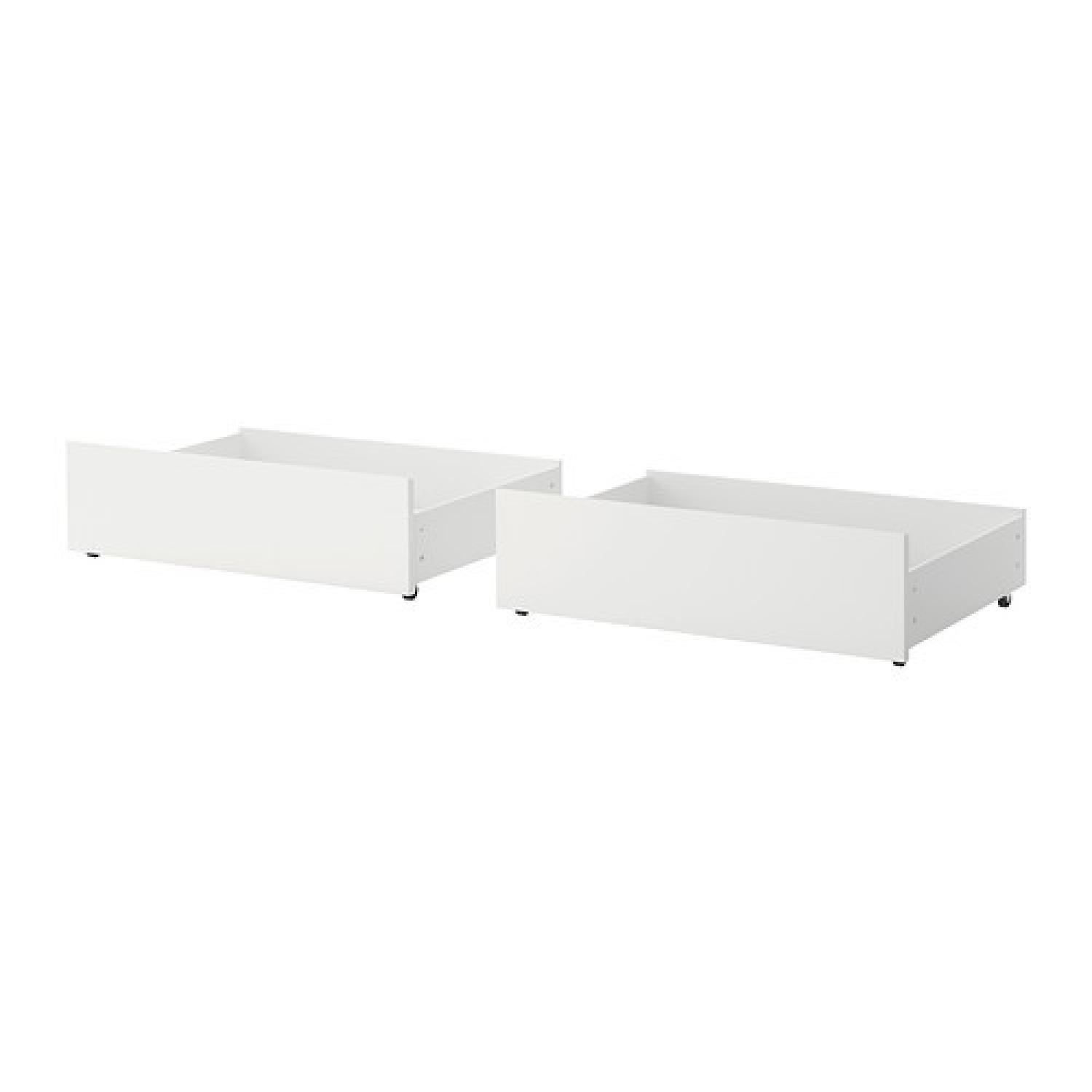 Ikea Queen Size Bed Frame w/ Storage Boxes - image-7