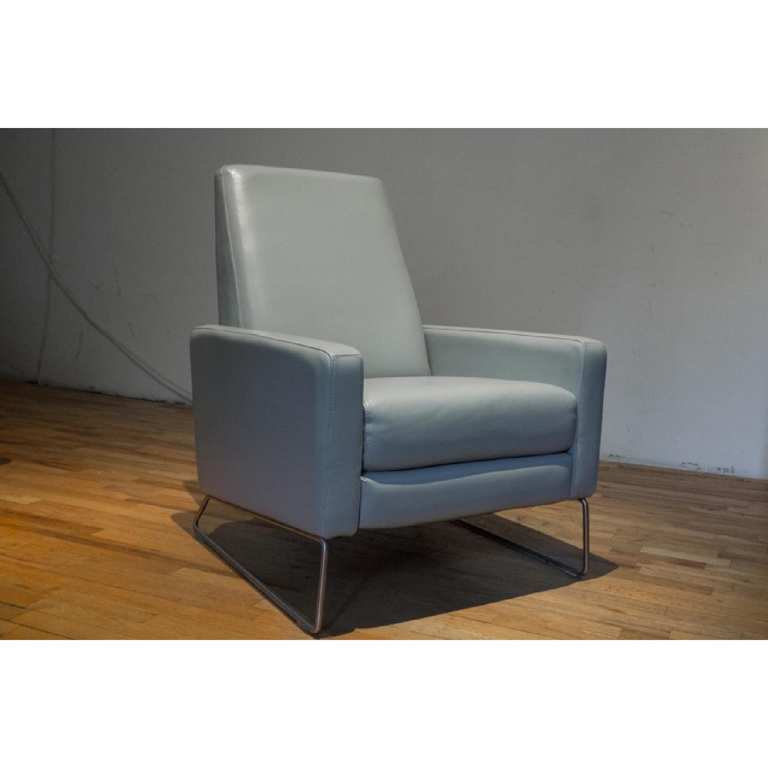 Design within Reach Mist Leather Flight Recliner - image-1