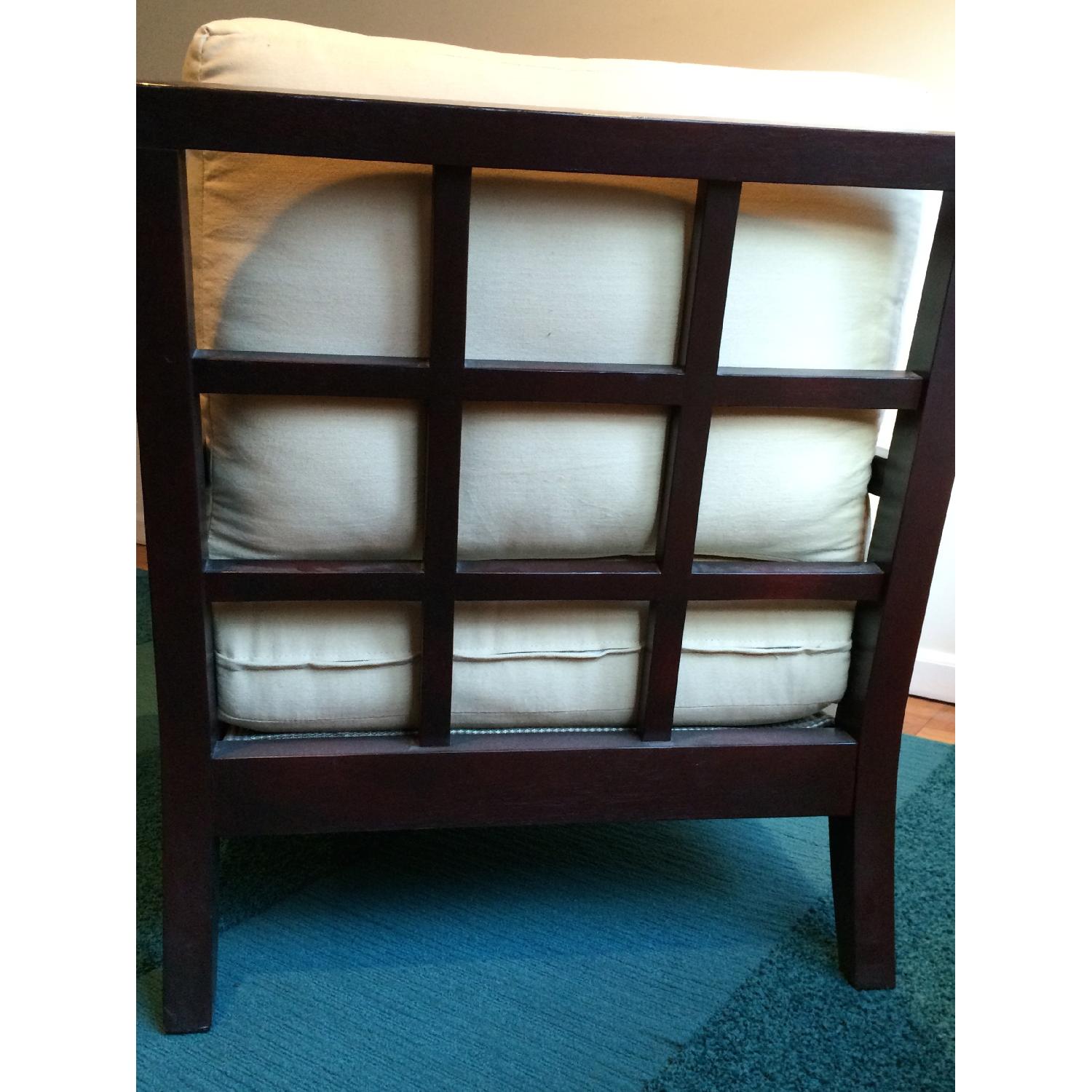 Bernhardt Wood Chair w/ Tan Cushions AptDeco