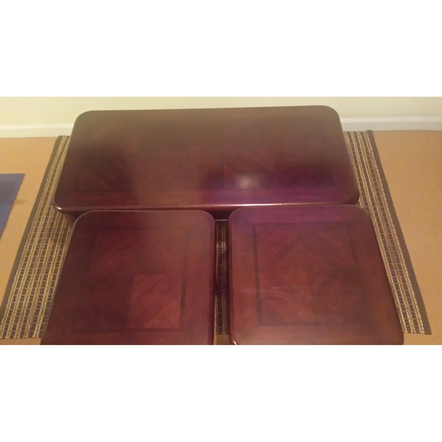 Bob's Discount Furniture Coffee Table + 2 Side Tables - image-1