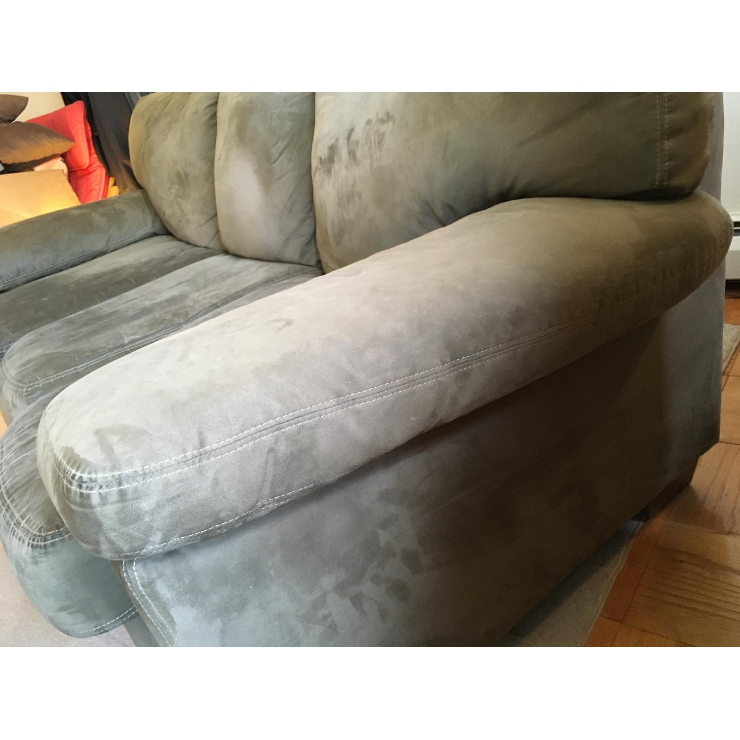 Ashley's Sage Green Microfiber Couch - image-2