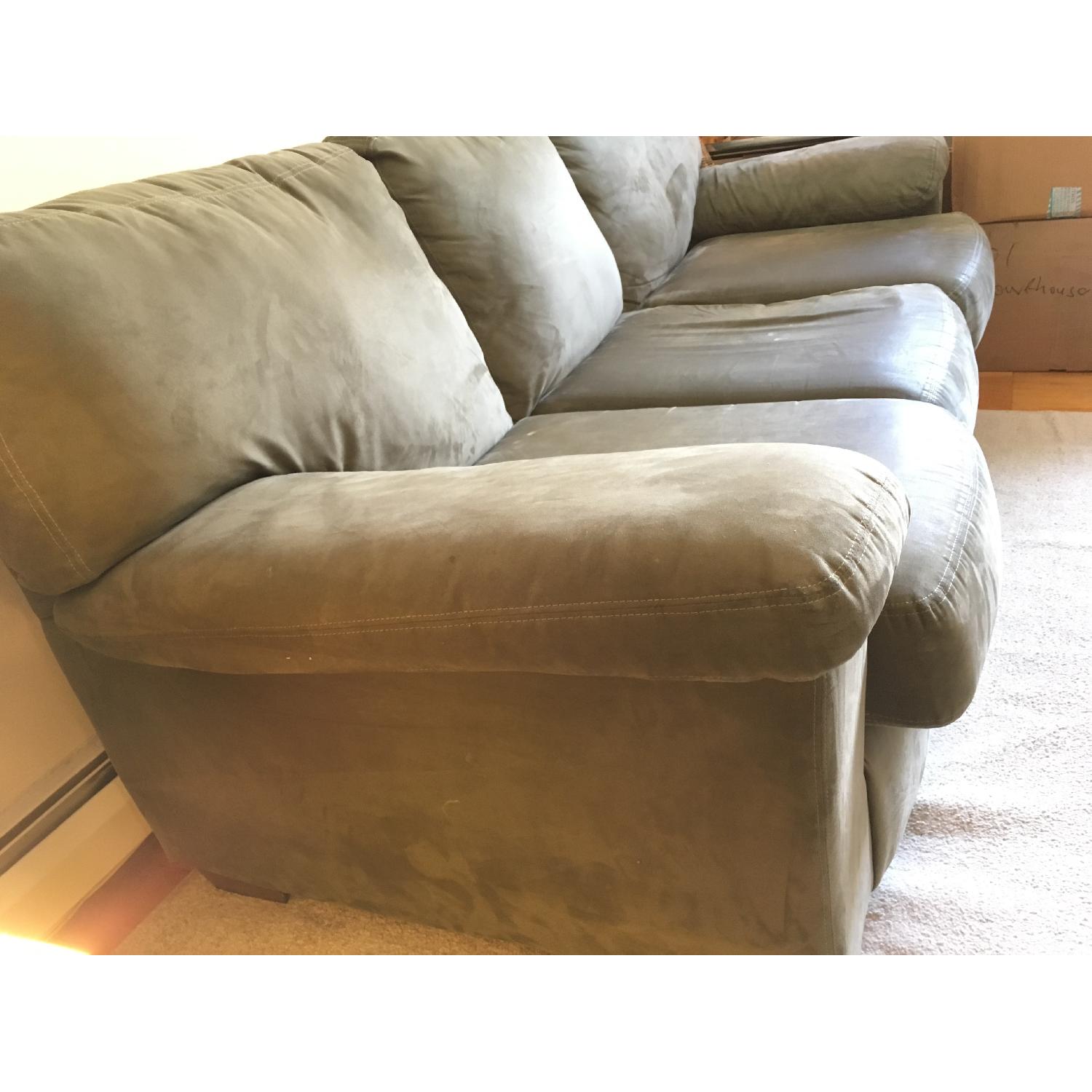 Ashley's Sage Green Microfiber Couch - image-3