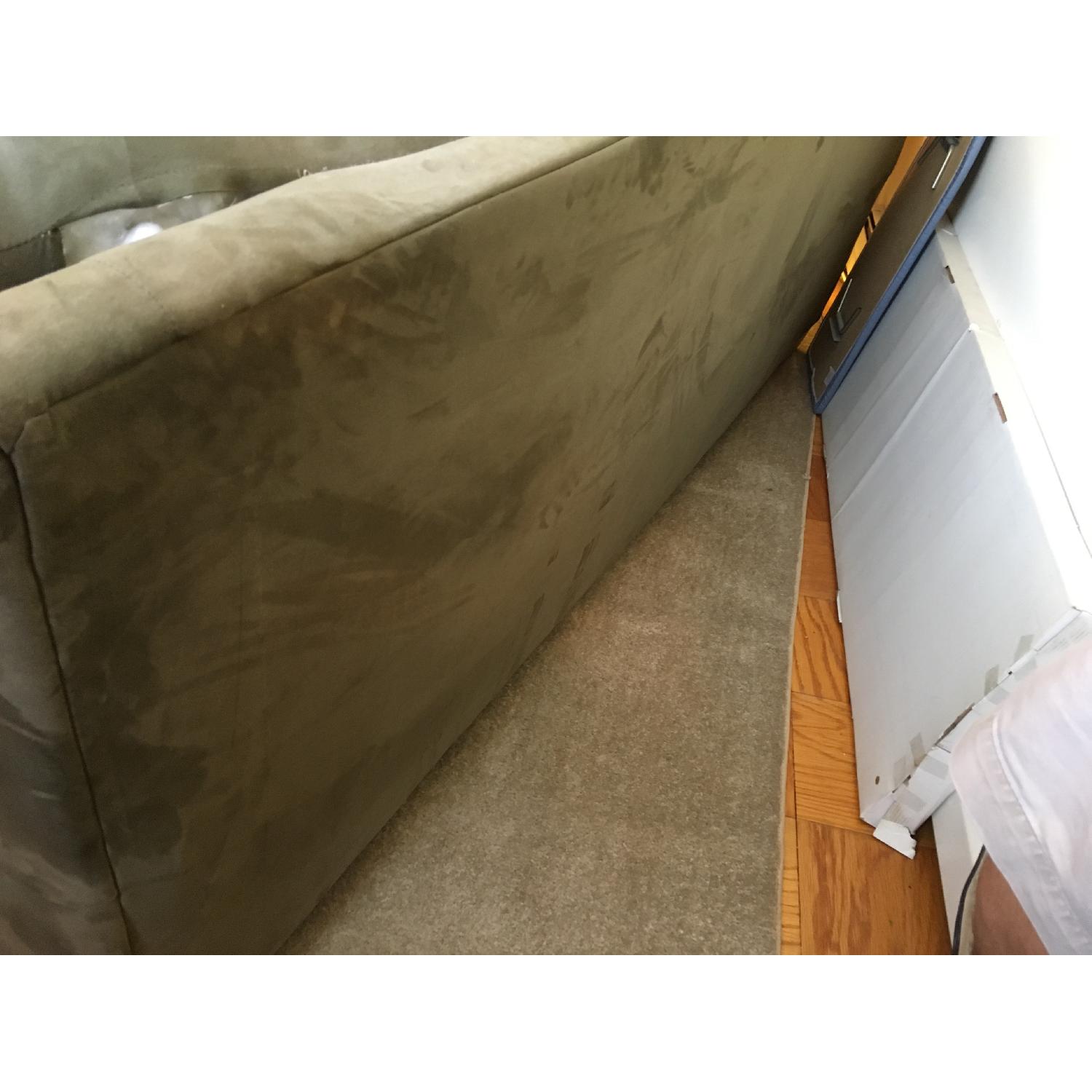 Ashley's Sage Green Microfiber Couch - image-4