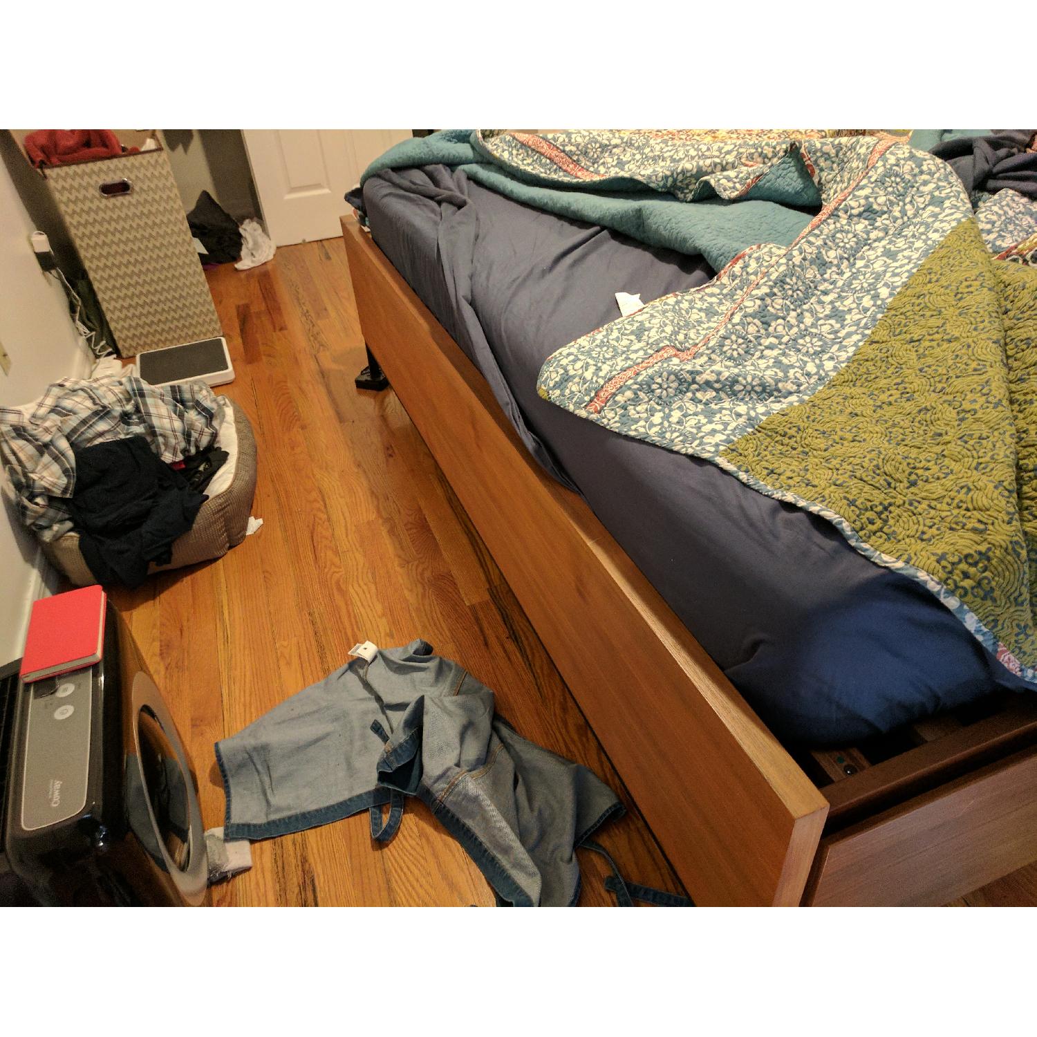 West Elm Nash Teak Storage Bed Frame - image-1