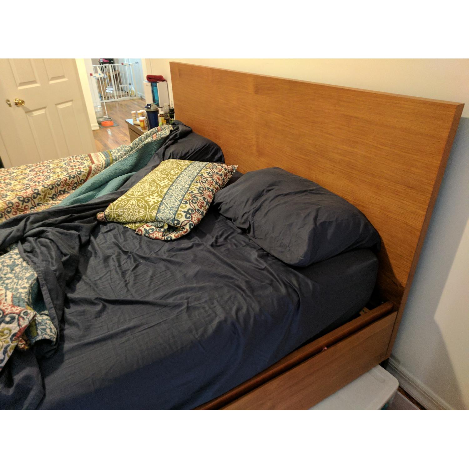 West Elm Nash Teak Storage Bed Frame - image-2