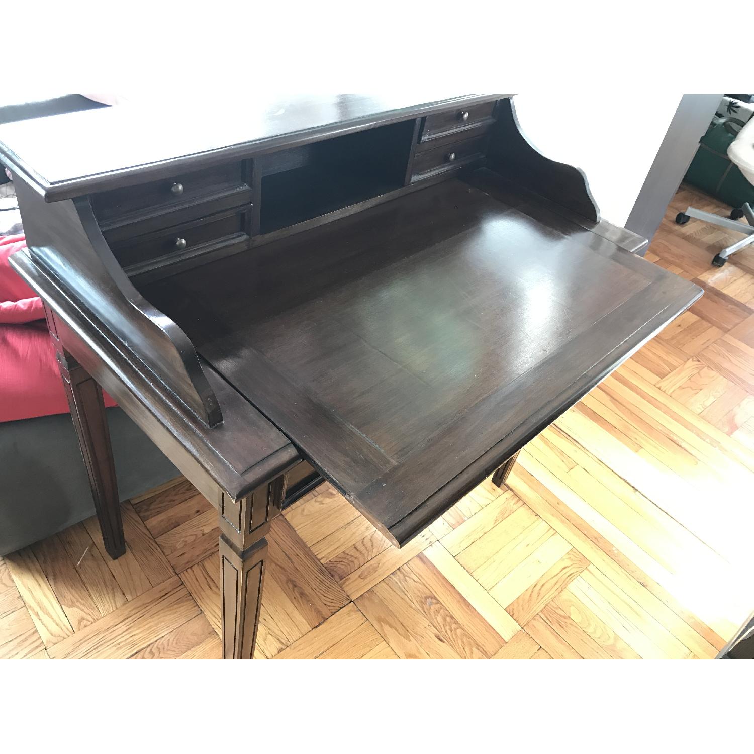 Antique Dark Wood Desk - image-3