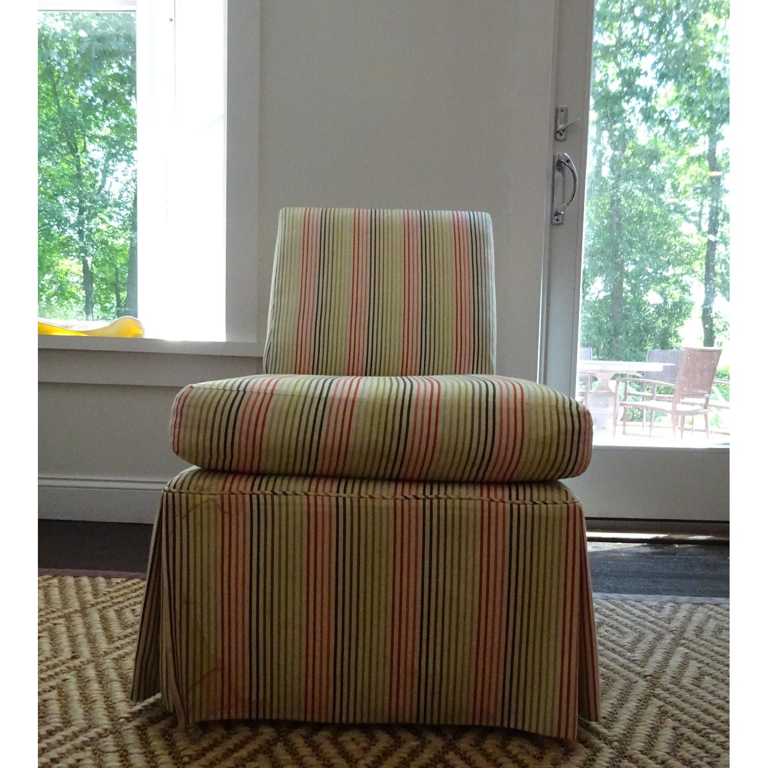 Stripped High Back Slipper Chair - image-2