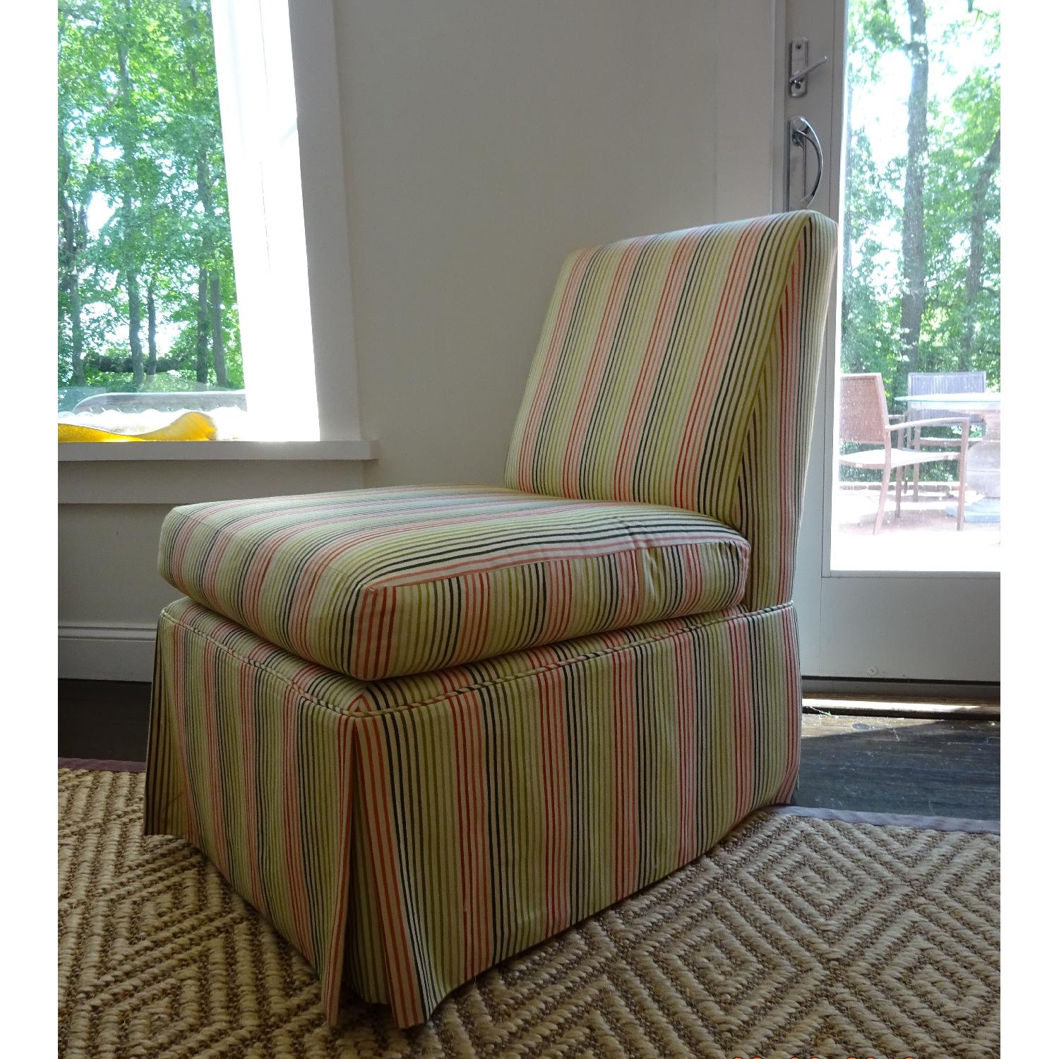 Stripped High Back Slipper Chair - image-3