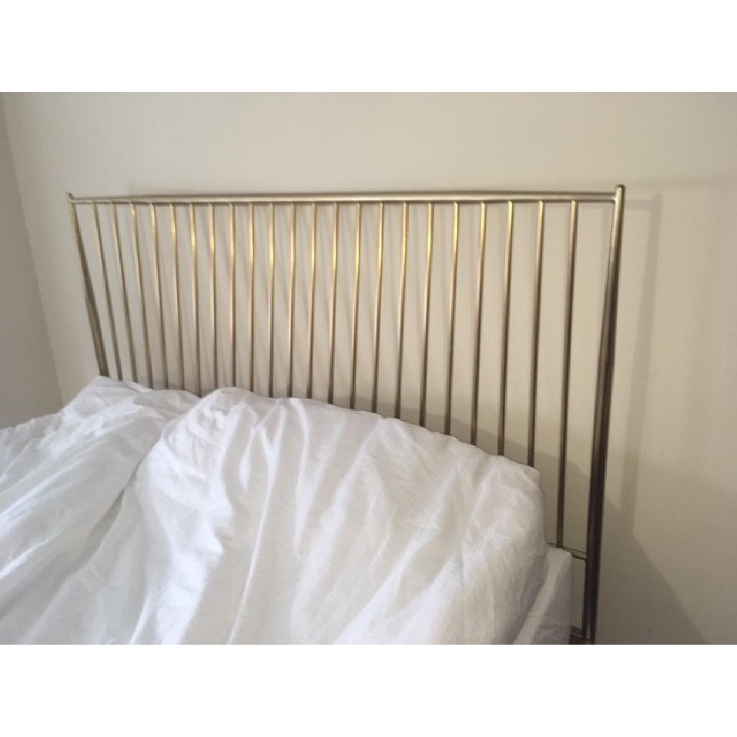 West Elm Stella Brass Metal Queen Bed Frame - image-3
