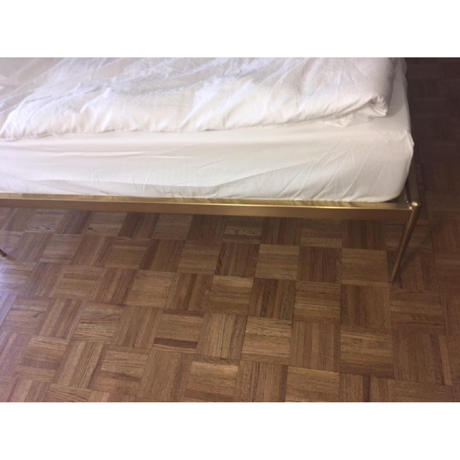 West Elm Stella Brass Metal Queen Bed Frame - image-4