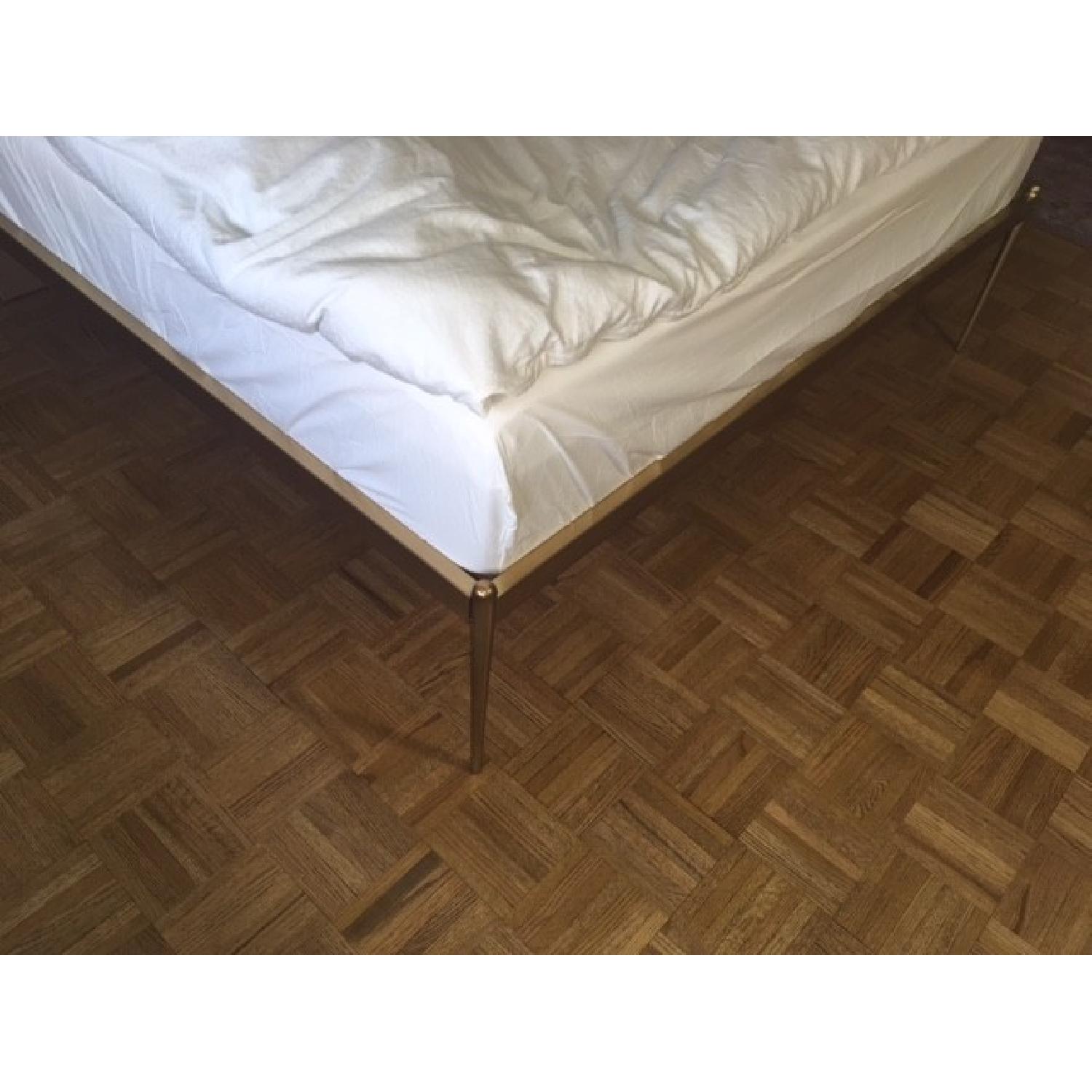 West Elm Stella Brass Metal Queen Bed Frame - image-6