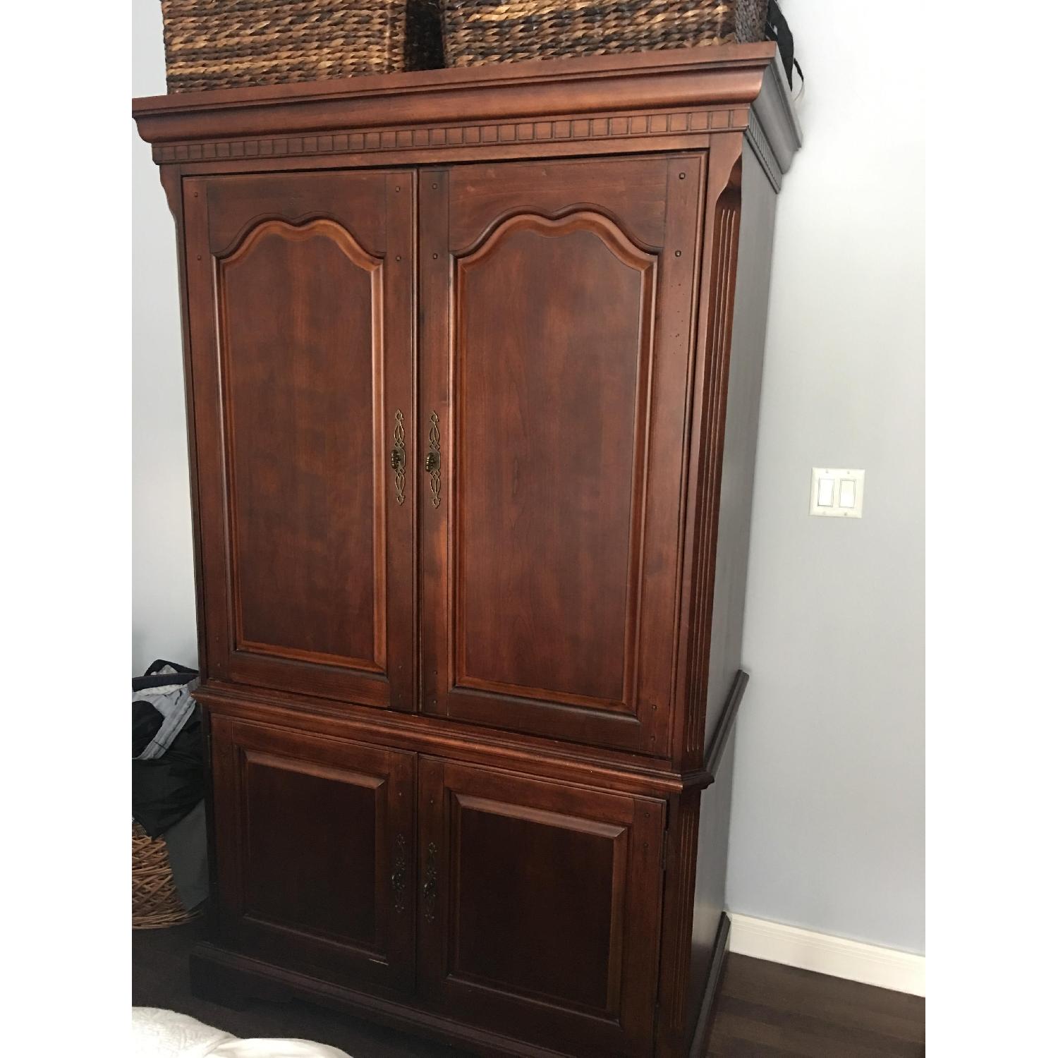 Cherry Solid Wood Entertainment Center - image-1