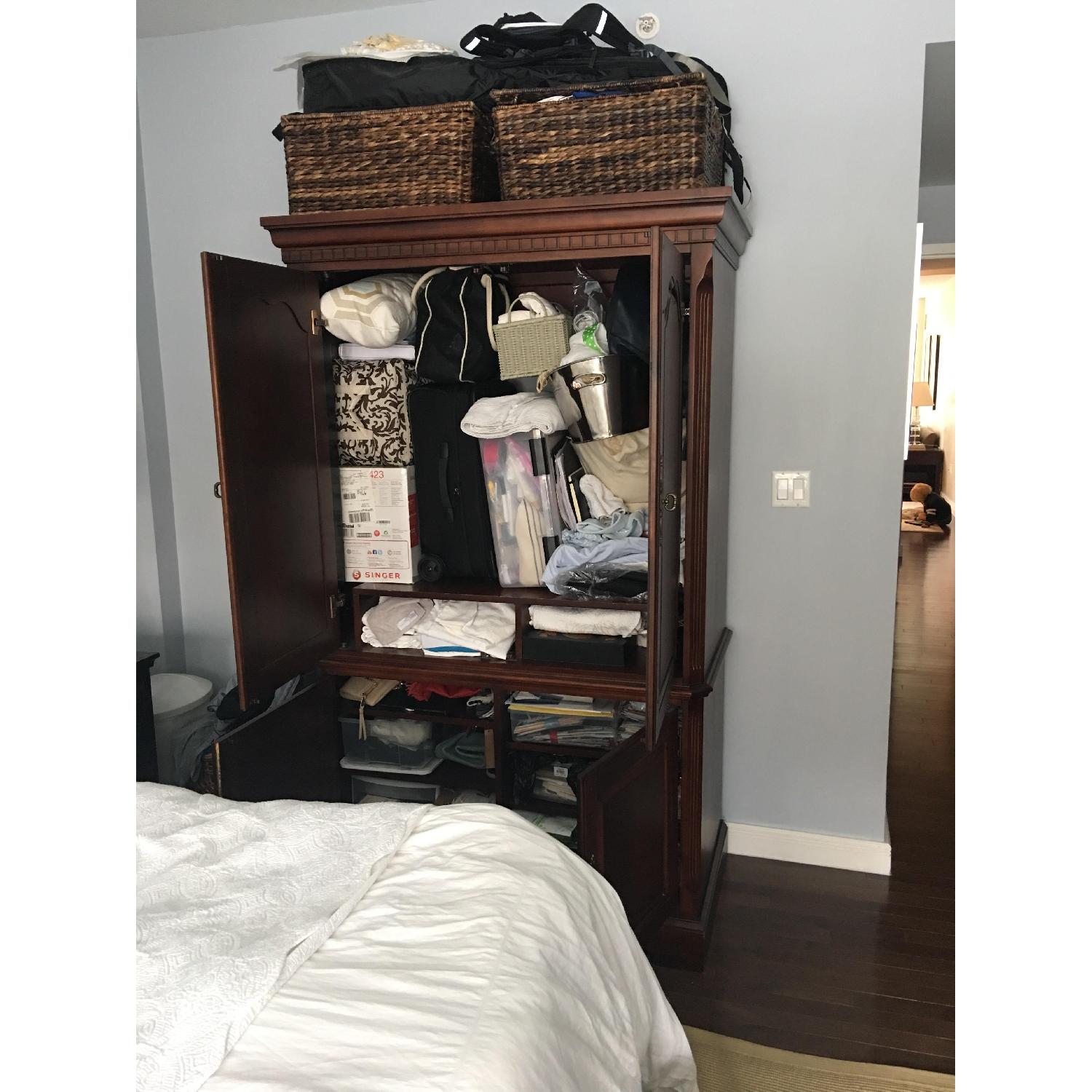 Cherry Solid Wood Entertainment Center - image-9