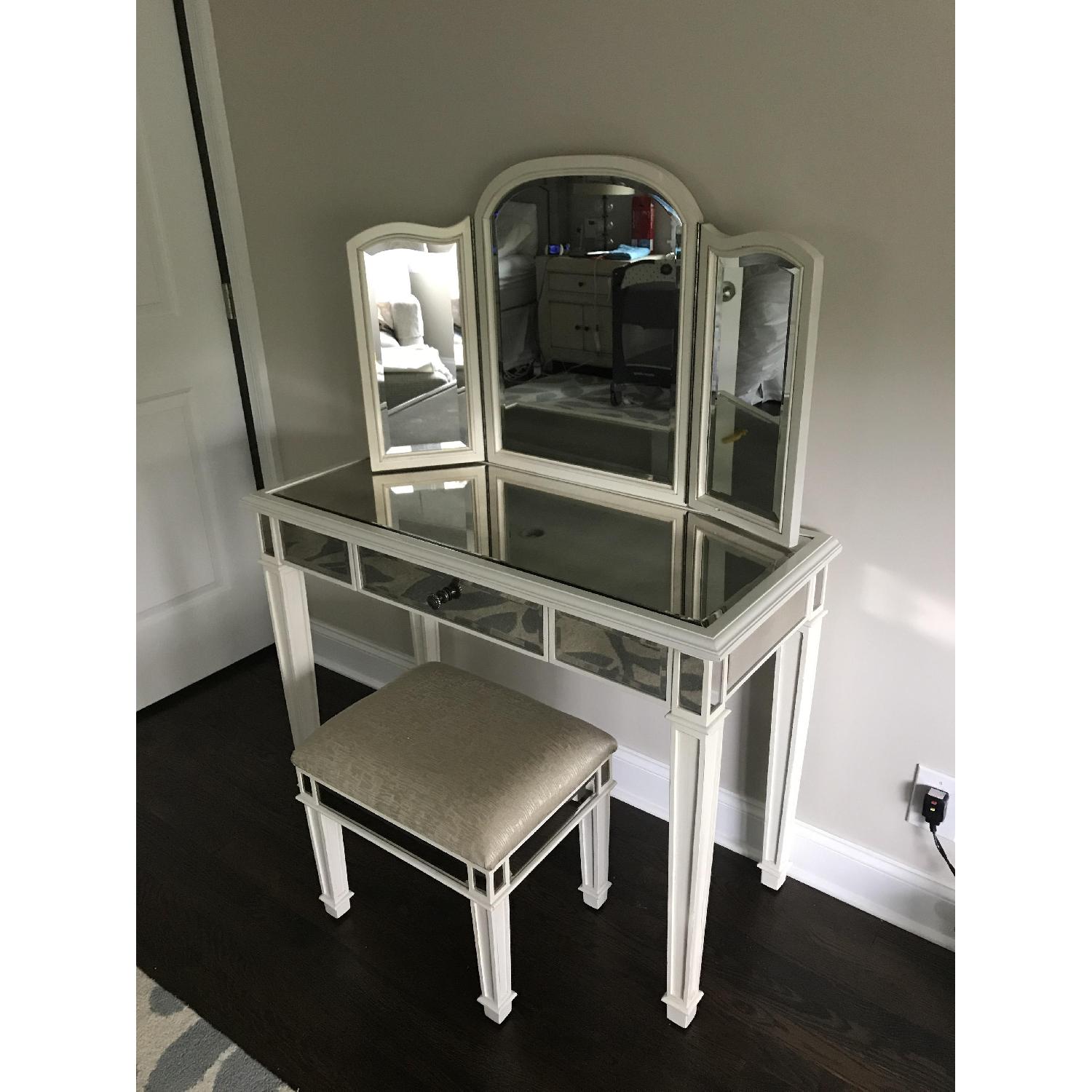 Pier 1 Mirrored Vanity & Stool - image-2
