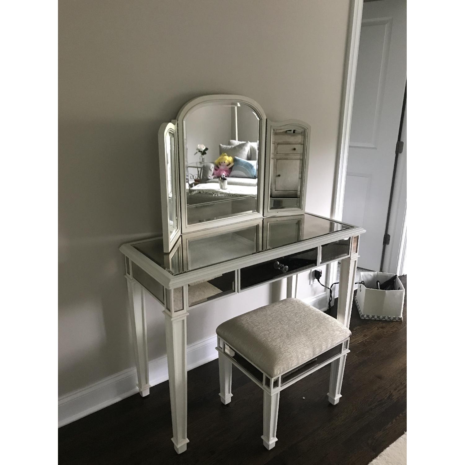 Pier 1 Mirrored Vanity & Stool - image-3