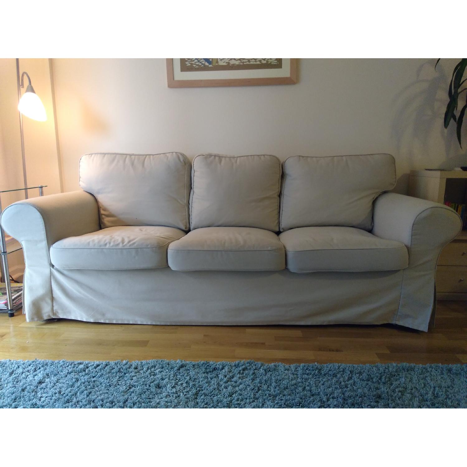 Ikea Ektorp 3 Seater Sofa w/ Beige Cover - image-1