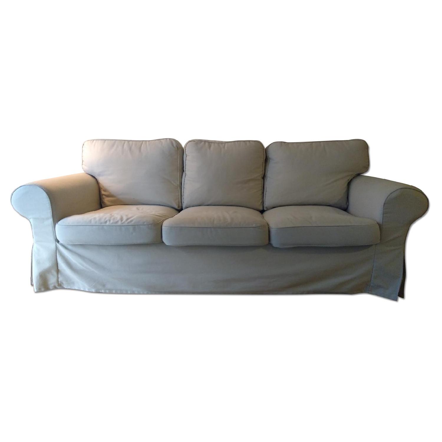 Ikea Ektorp 3 Seater Sofa w/ Beige Cover - image-0