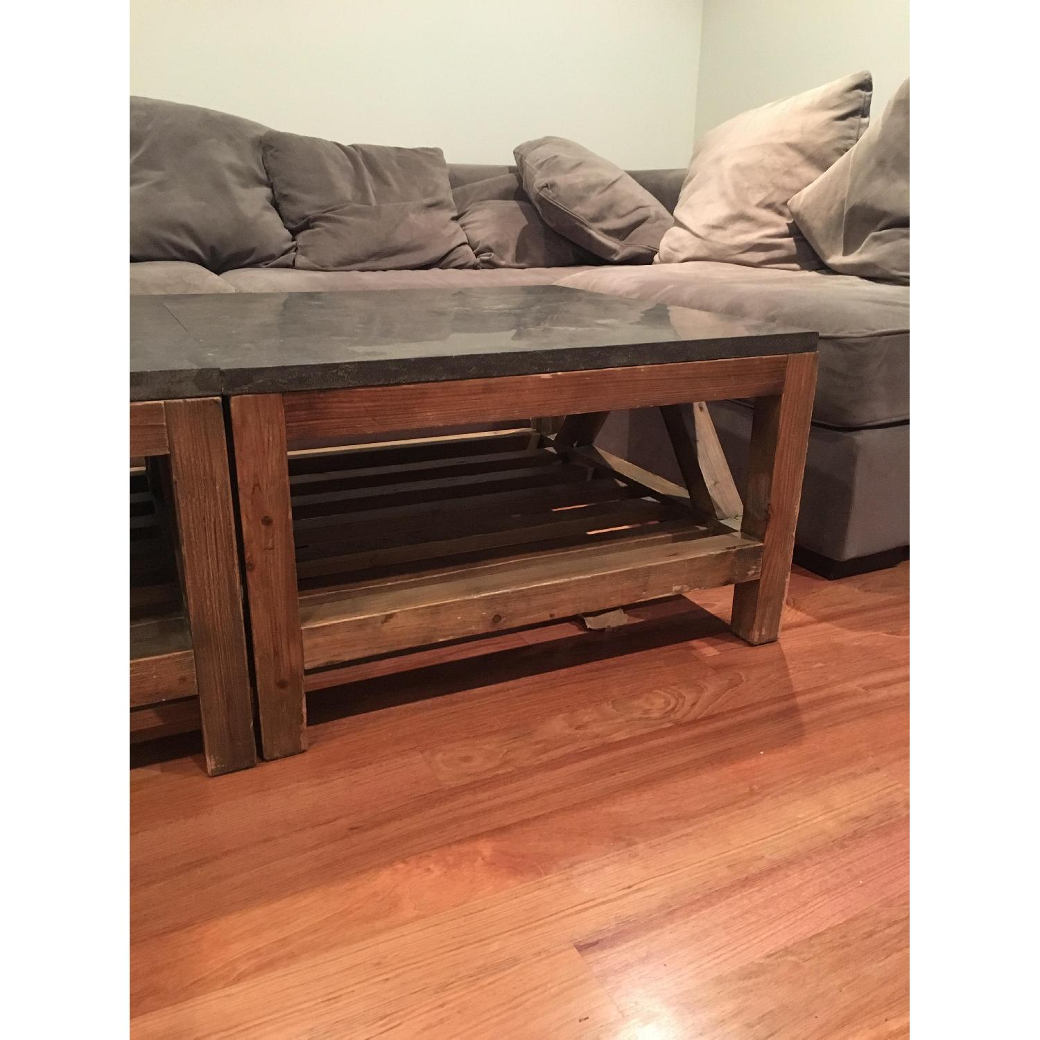 Crate & Barrel Bluestone Square Coffee Table - image-1