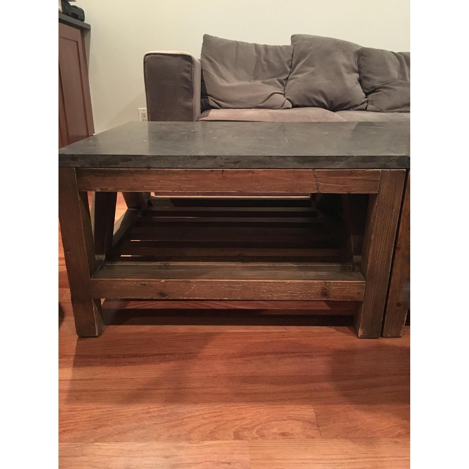 Crate & Barrel Bluestone Square Coffee Table - image-5
