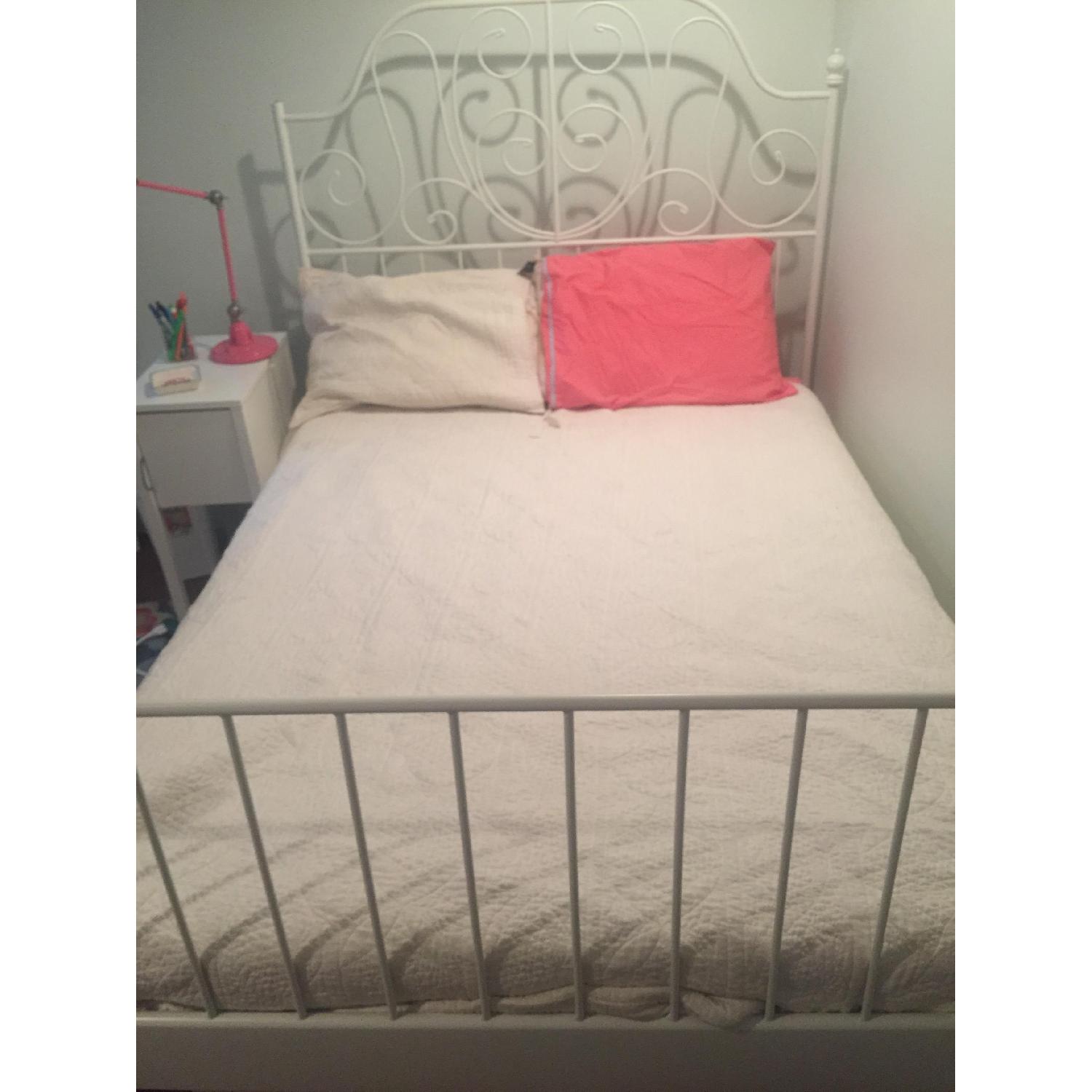 Ikea Leirvik Full Bed w/ Luroy Slatted Bed Base AptDeco