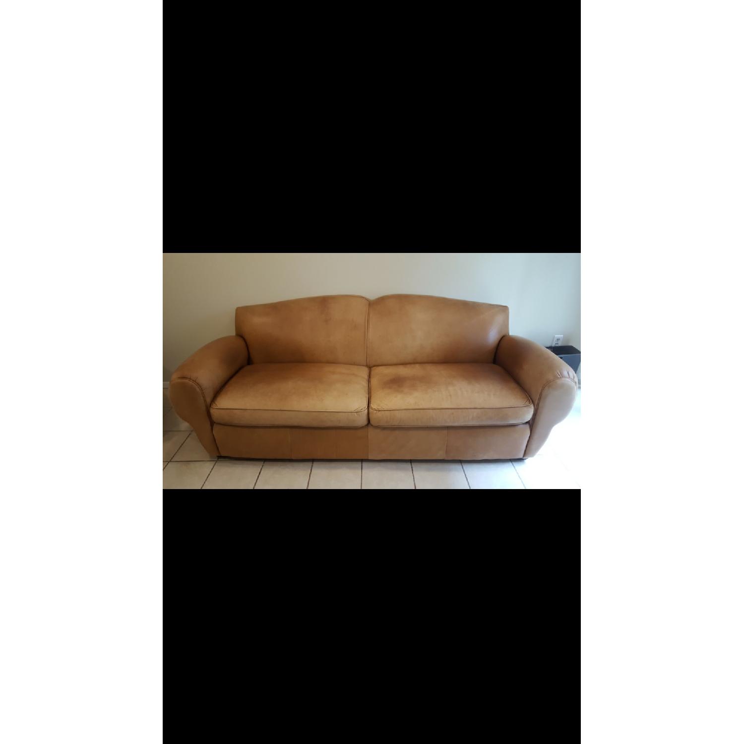 Brown Leather Sofa - image-1