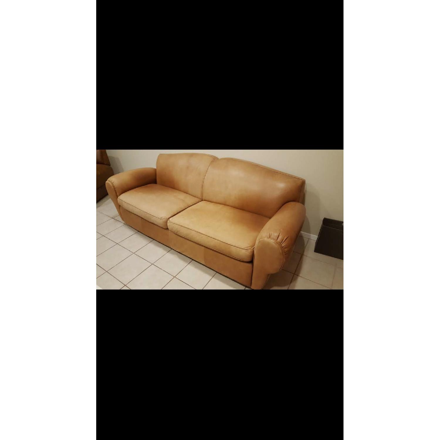 Brown Leather Sofa - image-3