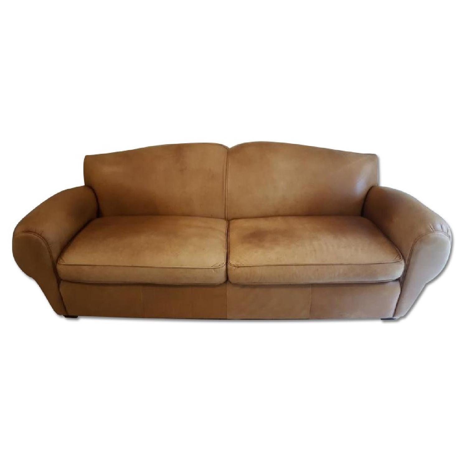Brown Leather Sofa - image-0