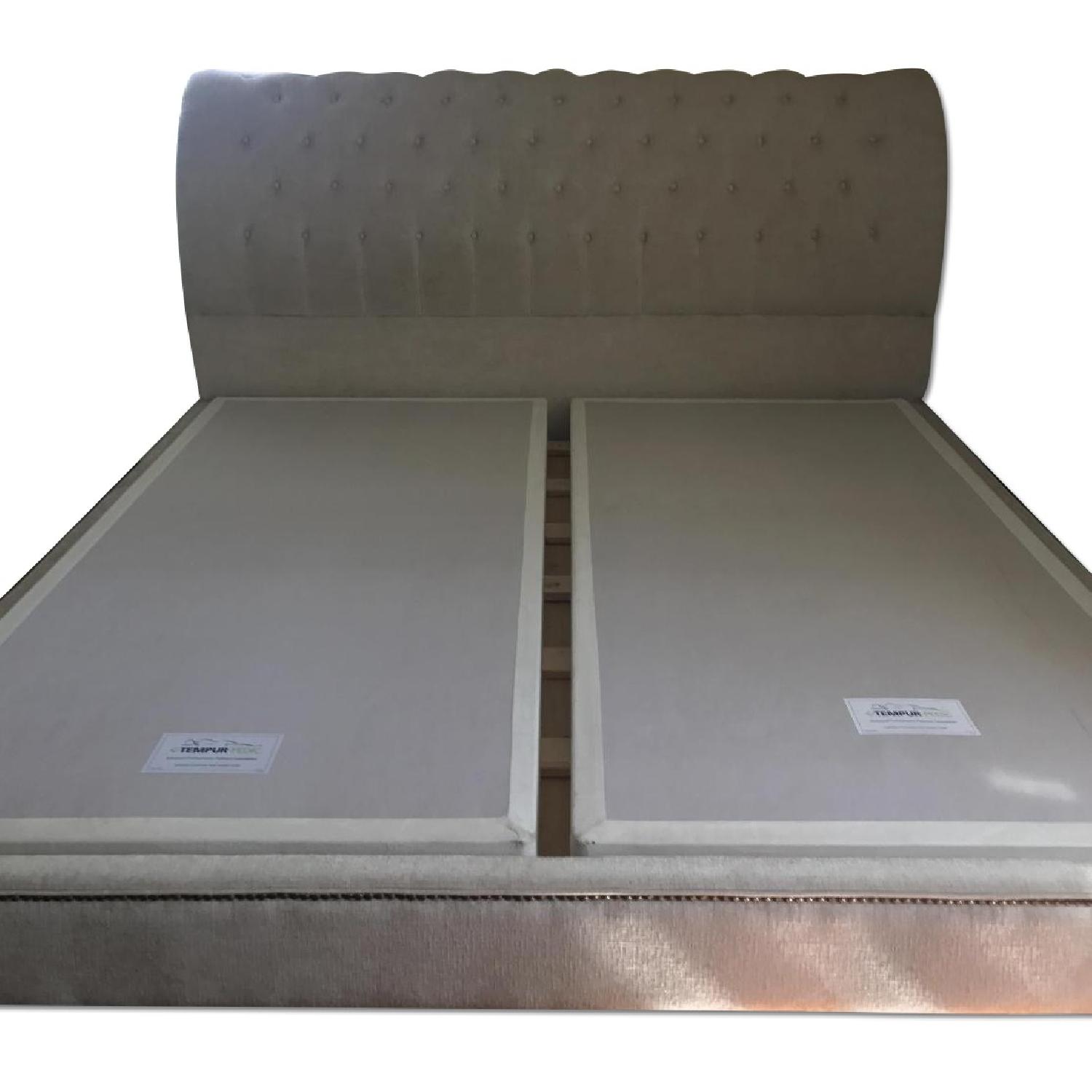 Macy's Upholstered & Tufted King Bed Frame AptDeco