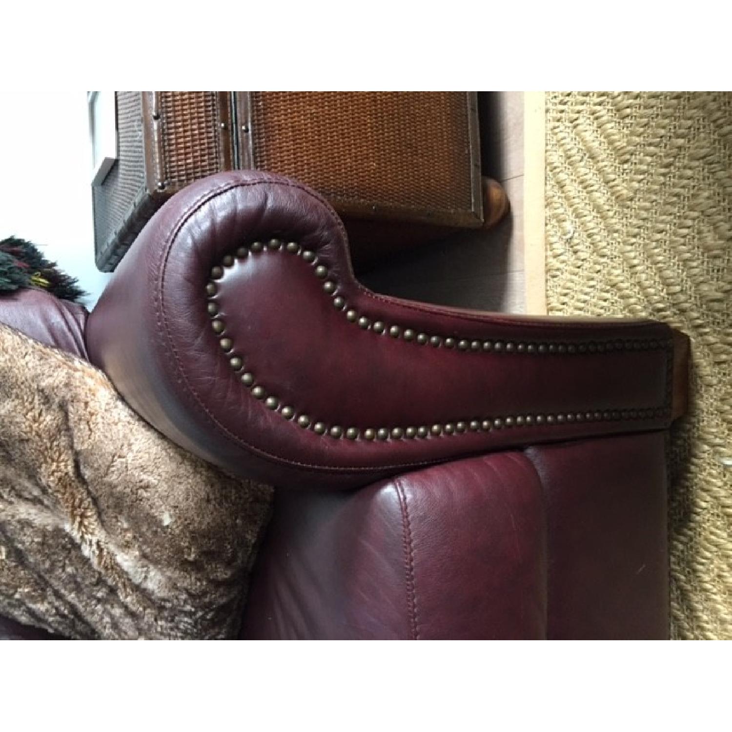 Burgundy Leather Couch - image-3