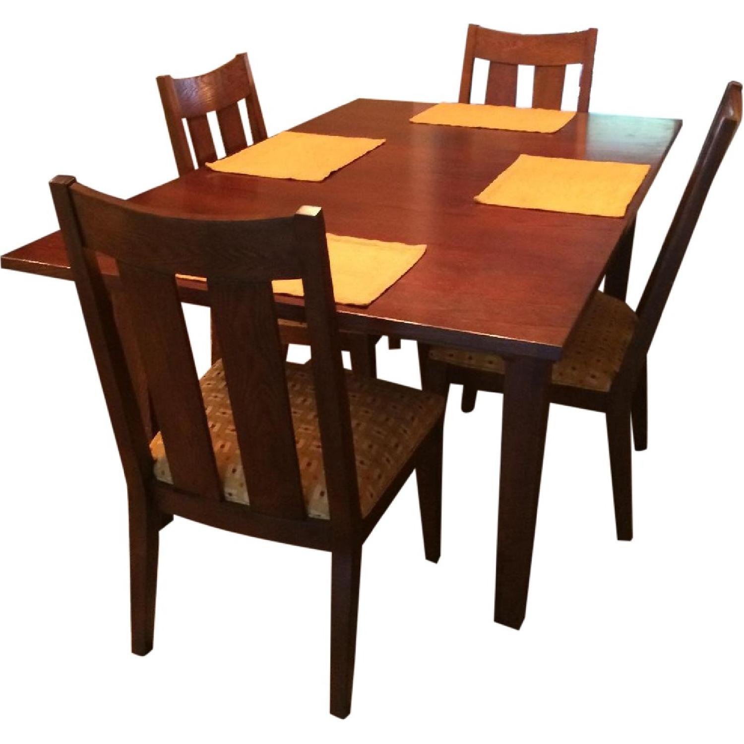 Ethan Allen Modern Shaker Dining Room Table w/ 8 Chairs + China Cabinet - image-0