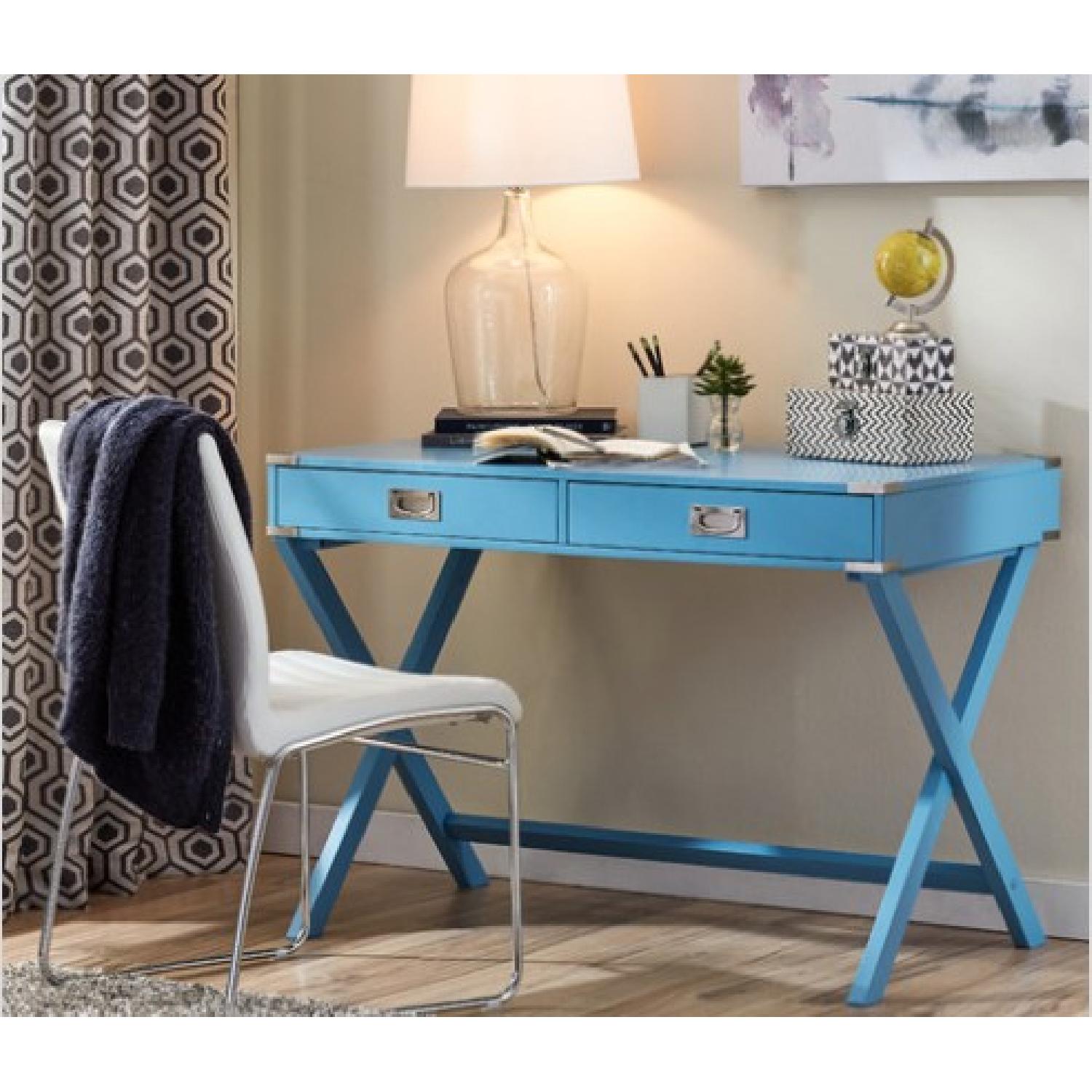 AllModern Light Blue Desk - image-4