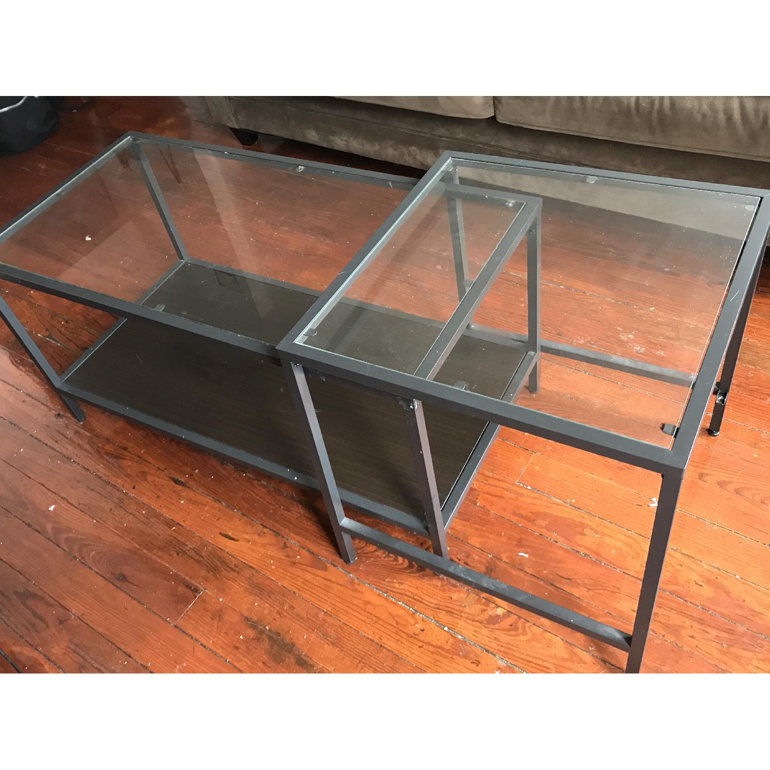Ikea Glass TwoPiece Nesting Tables AptDeco