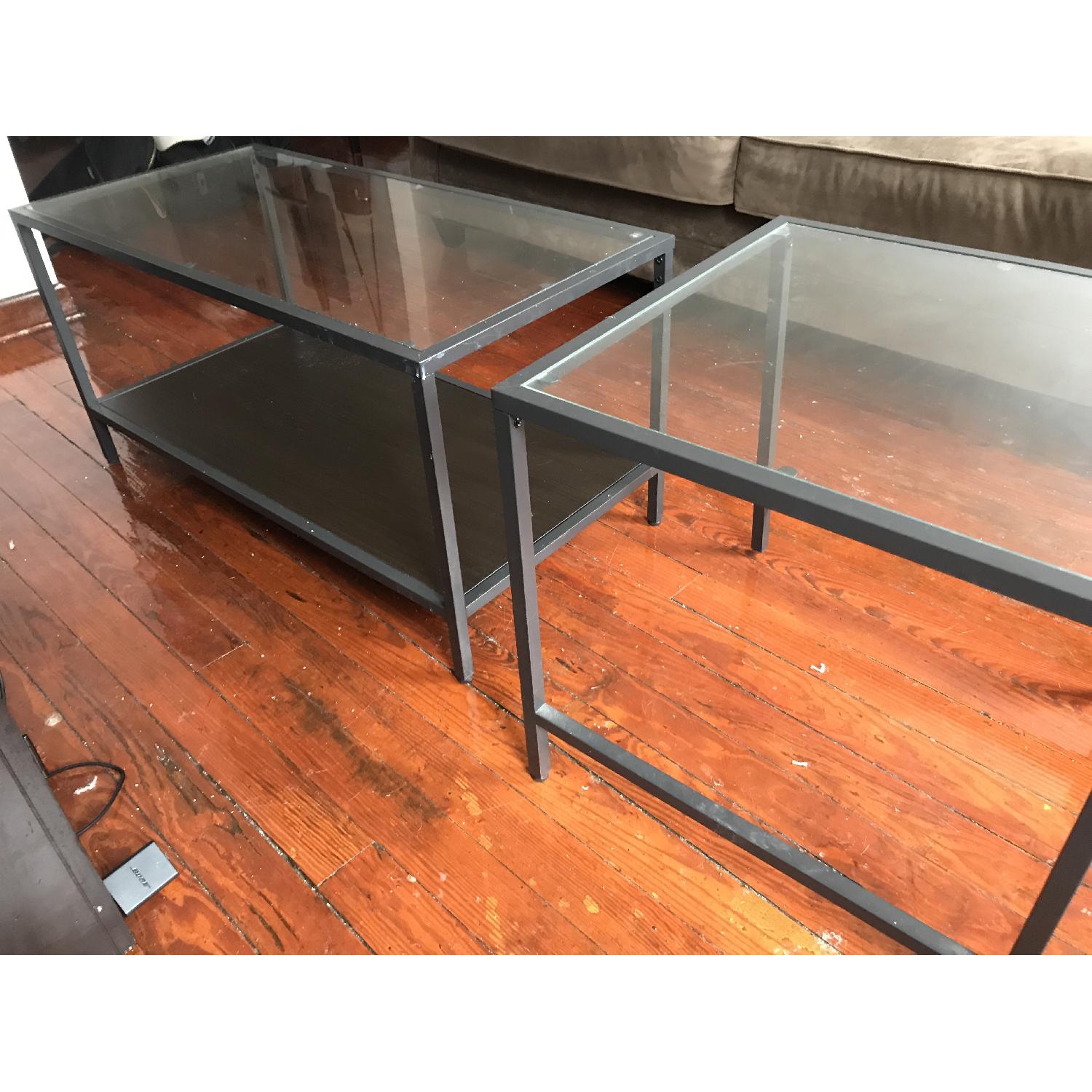Ikea Glass TwoPiece Nesting Tables AptDeco