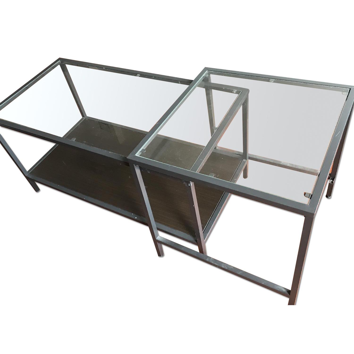 Ikea Glass Two-Piece Nesting Tables - image-0
