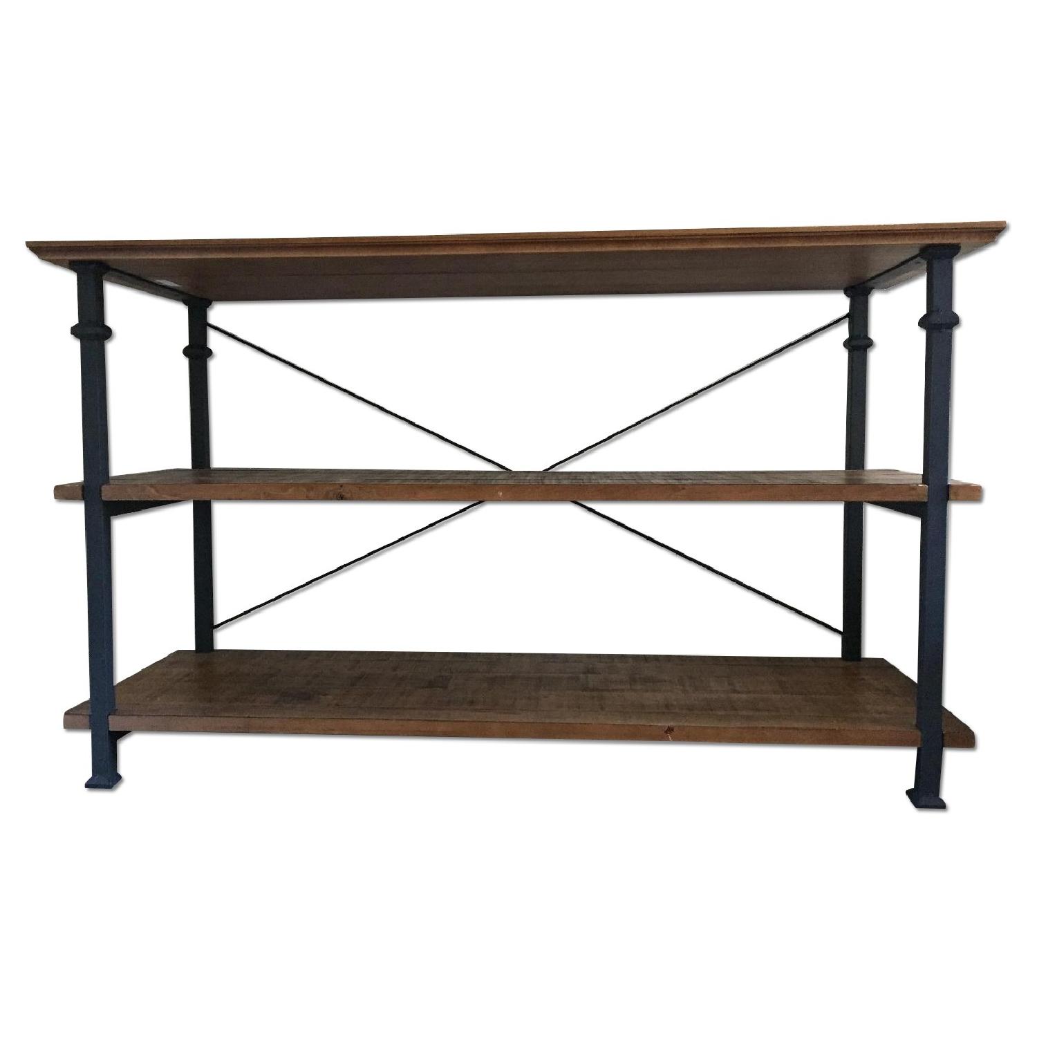 Solid Wood & Metal TV Console Table AptDeco