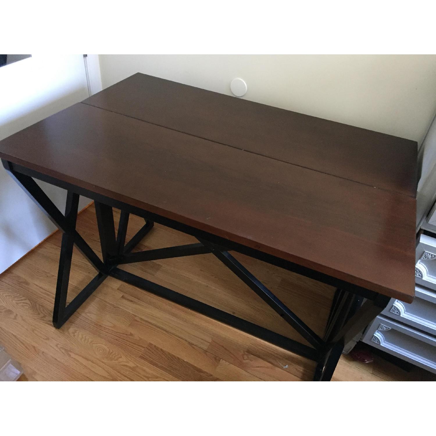 Solid Wood Folding Gate Leg Dining Table AptDeco
