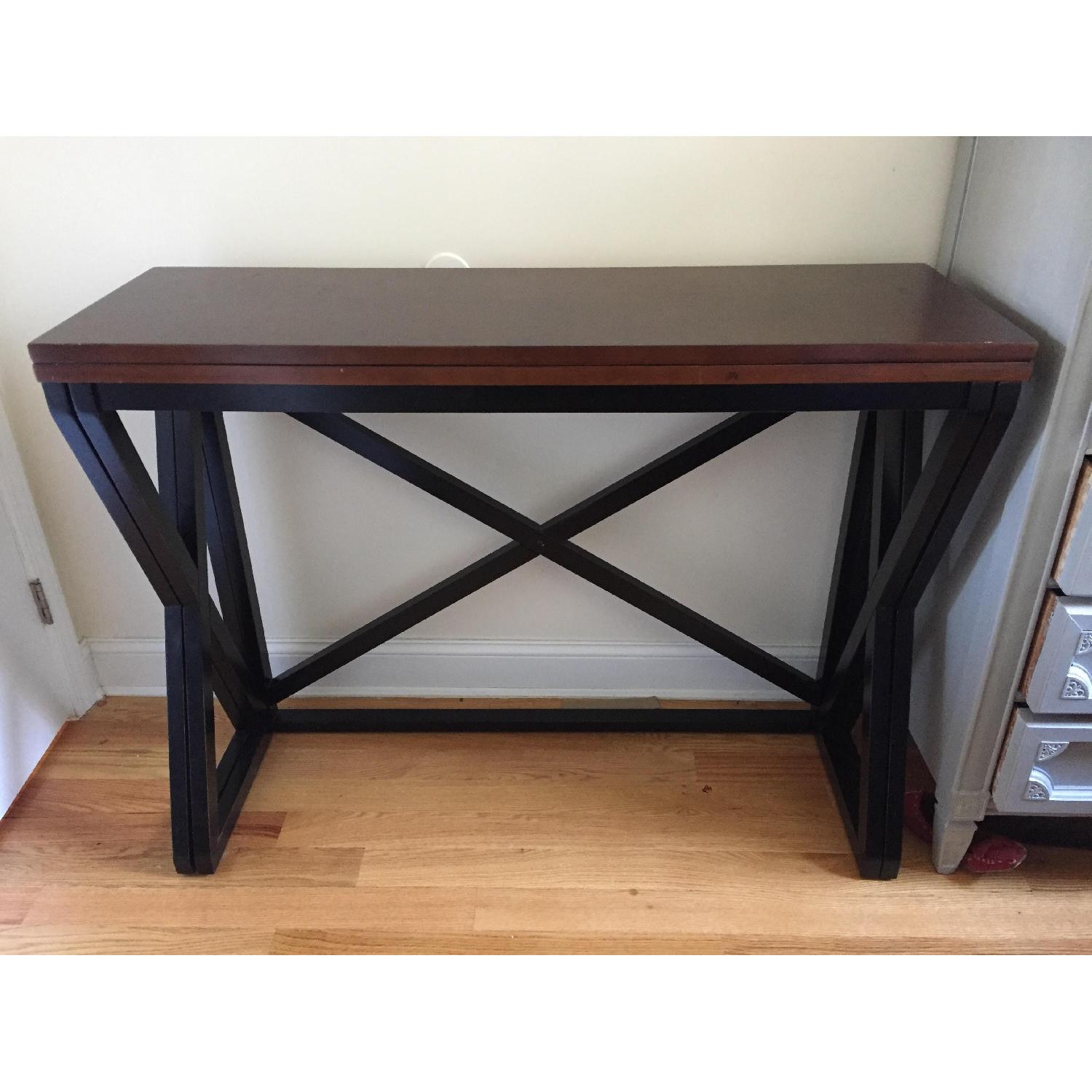 Solid Wood Folding Gate Leg Dining Table - image-5