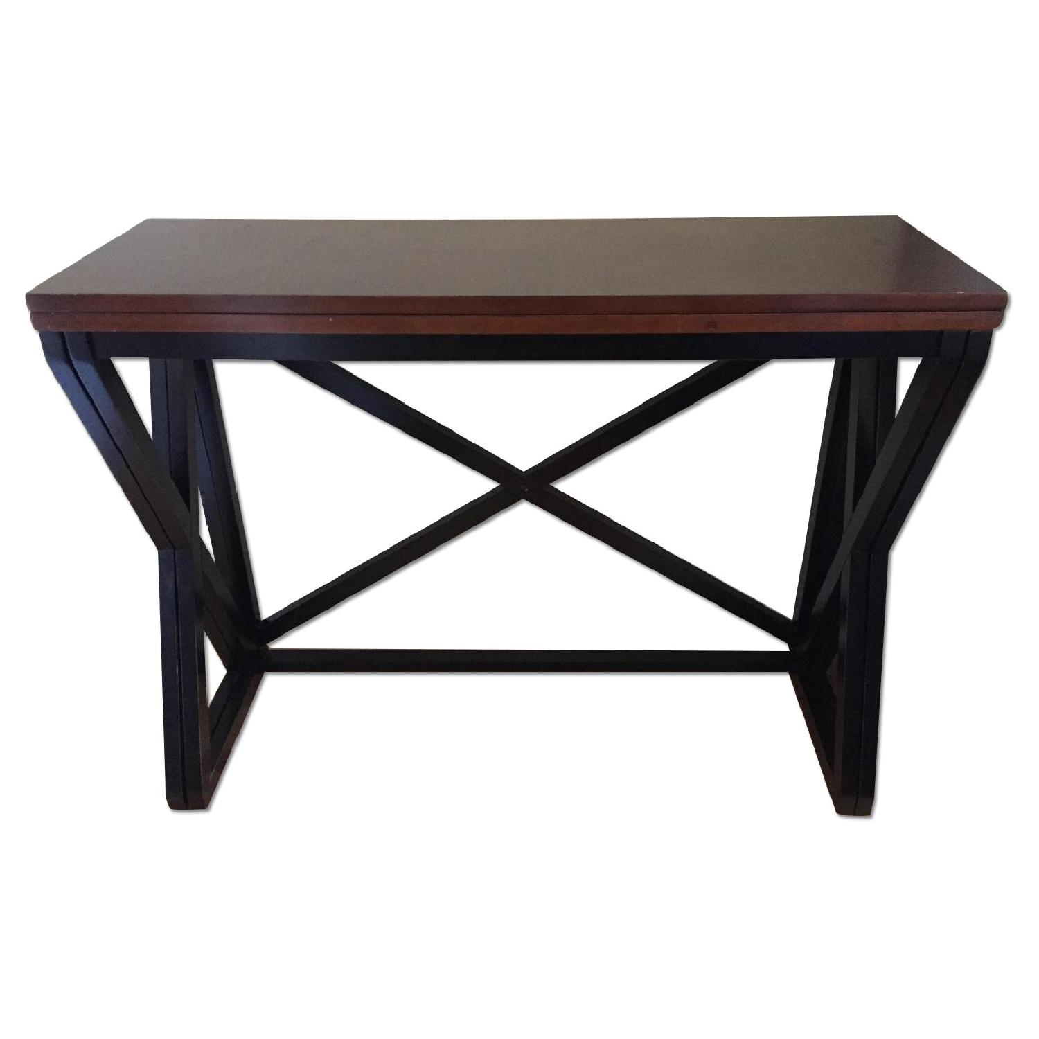 Solid Wood Folding Gate Leg Dining Table AptDeco