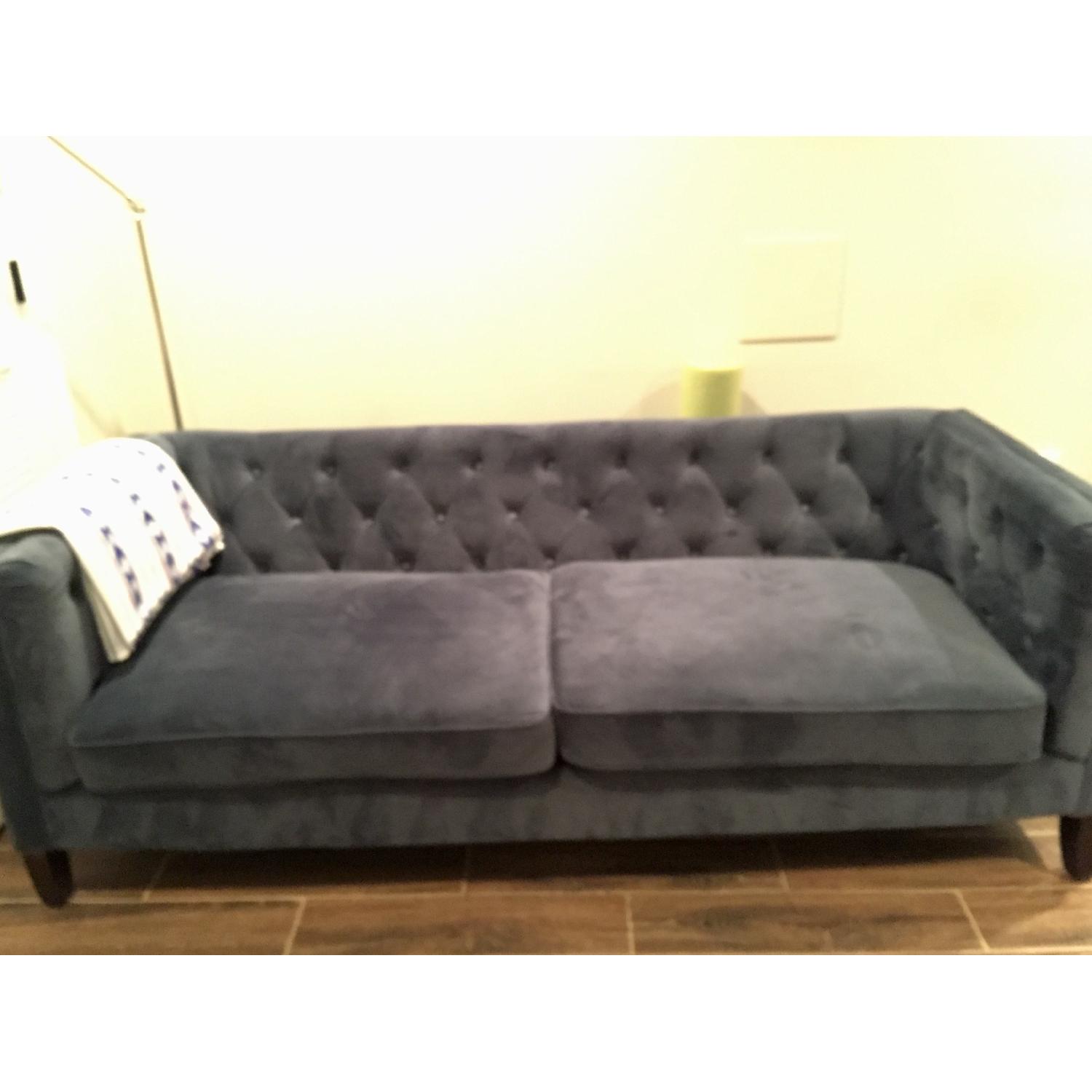 Kendall Midnight Blue Velvet Sofa - image-1