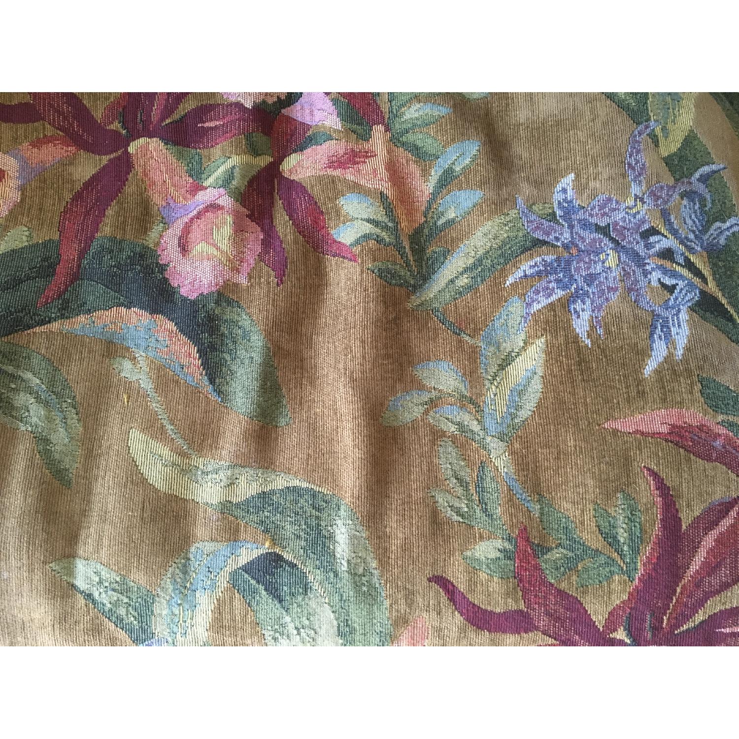 Crate & Barrel Dark Green Couch w/ Floral Design - image-4