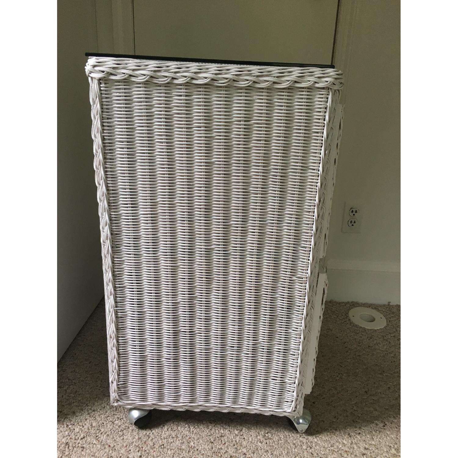 Small White Wicker Filing Cabinet - image-3